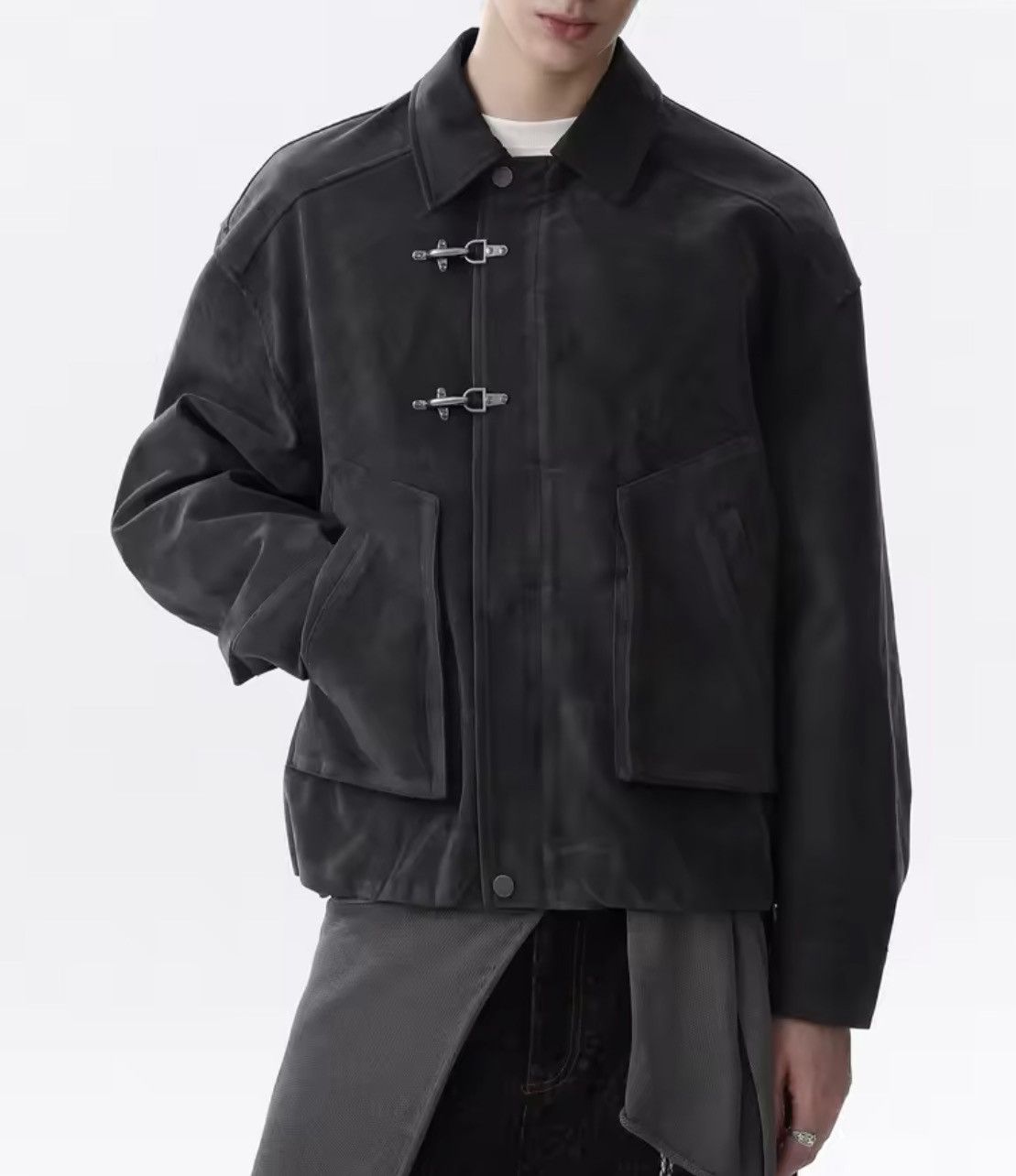Japanese Brand Toggle Button Collar Pu Leather Jacket Size US L / EU 52-54 / 3 - 4 Thumbnail