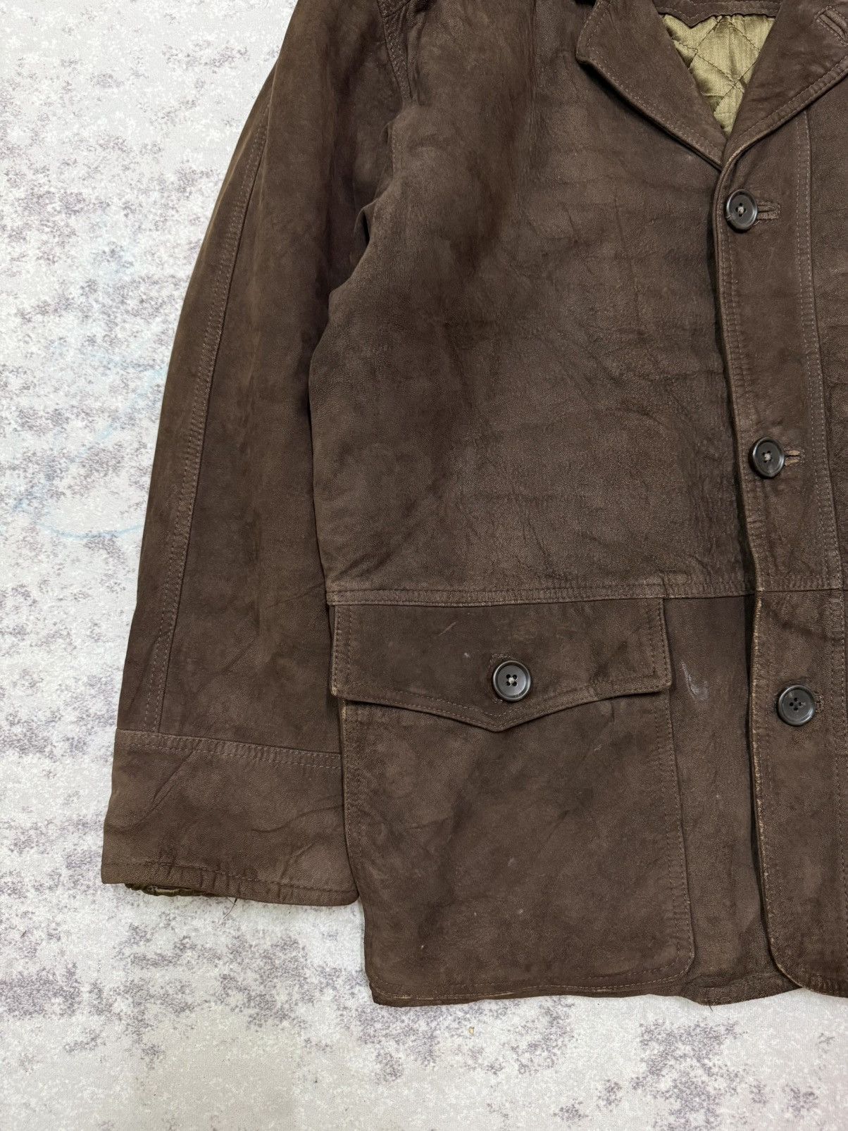 Vintage Vintage Victory Boat Line Suede Brown Jacket Wool lined Size US L / EU 52-54 / 3 - 4 Thumbnail