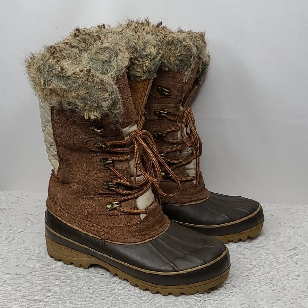 The Unbranded Brand Khombu Nordic faux fur lace up winter snow cold boots sz 6 Size US 6 / IT 36 - 1 Thumbnail