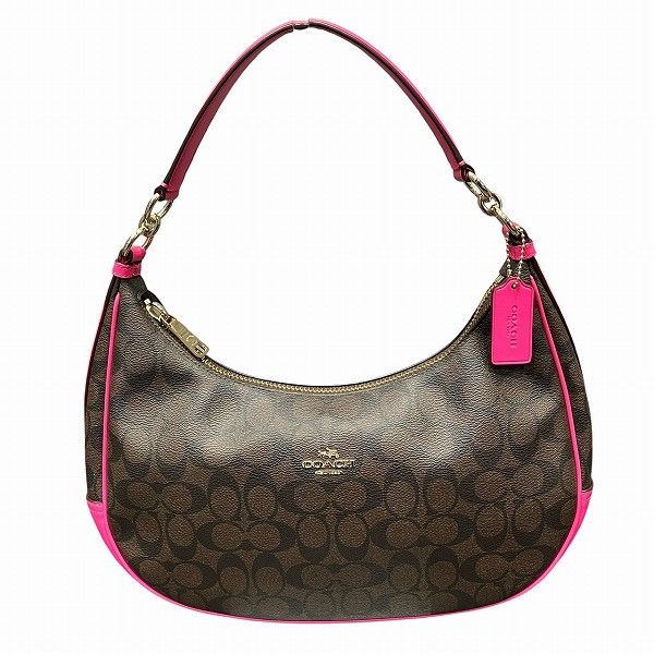 Coach Coach Signature 2Way Bag Canvas Shoulder Bag F23856 in Brown, Women's