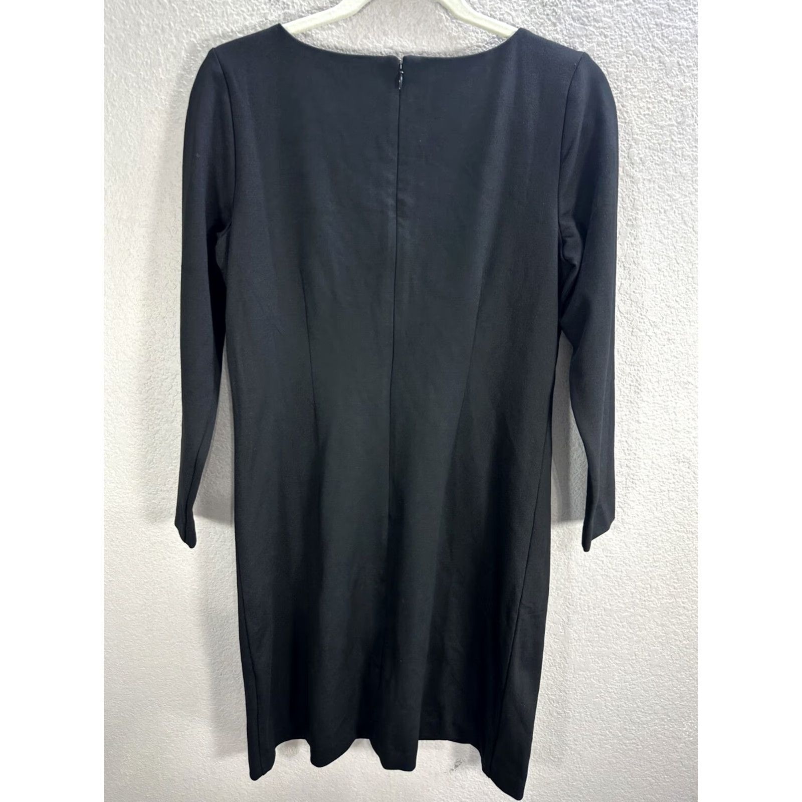 Talbots Talbots Black Sheath Dress Long Sleeve Boat Neck Bow On Front Mini Soft Sz 4 NWT Size S / US 4 / IT 40 - 4 Thumbnail