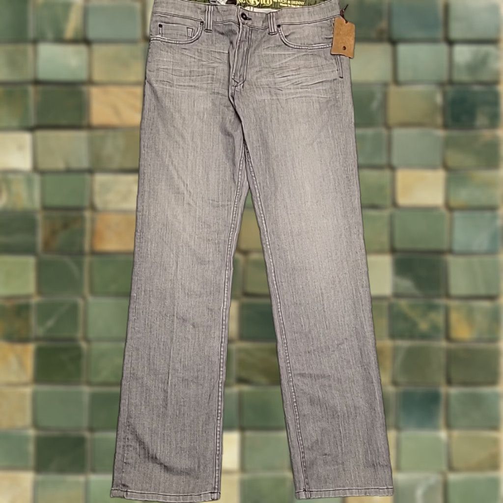 Denime VINTAGE Strong Rich & Skinny Jeans Mens 36 Gray Straight Leg Denim Stretch Made in USA Size US 36 / EU 52 - 1 Thumbnail