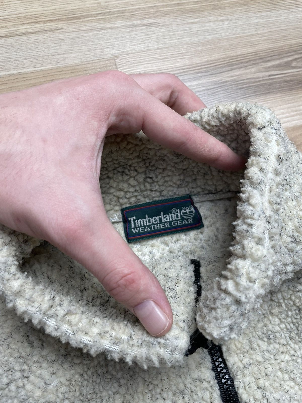 Timberland × Vintage Timberland Vintage 90s Fleece Zip Sweatshirt Sherpa Jacket Size US L / EU 52-54 / 3 - 3 Thumbnail