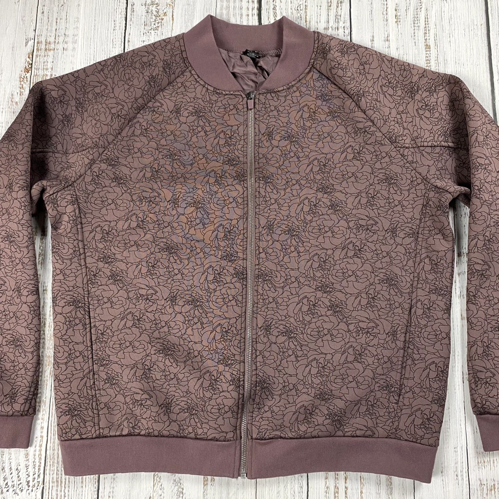 Vintage BALANCE ATHLETICA Bomber Jacket WOMEN L Floral Purple Zip Sportswear Workout BALANCE ATHLETICA Size L / US 10 / IT 46 - 2 Thumbnail