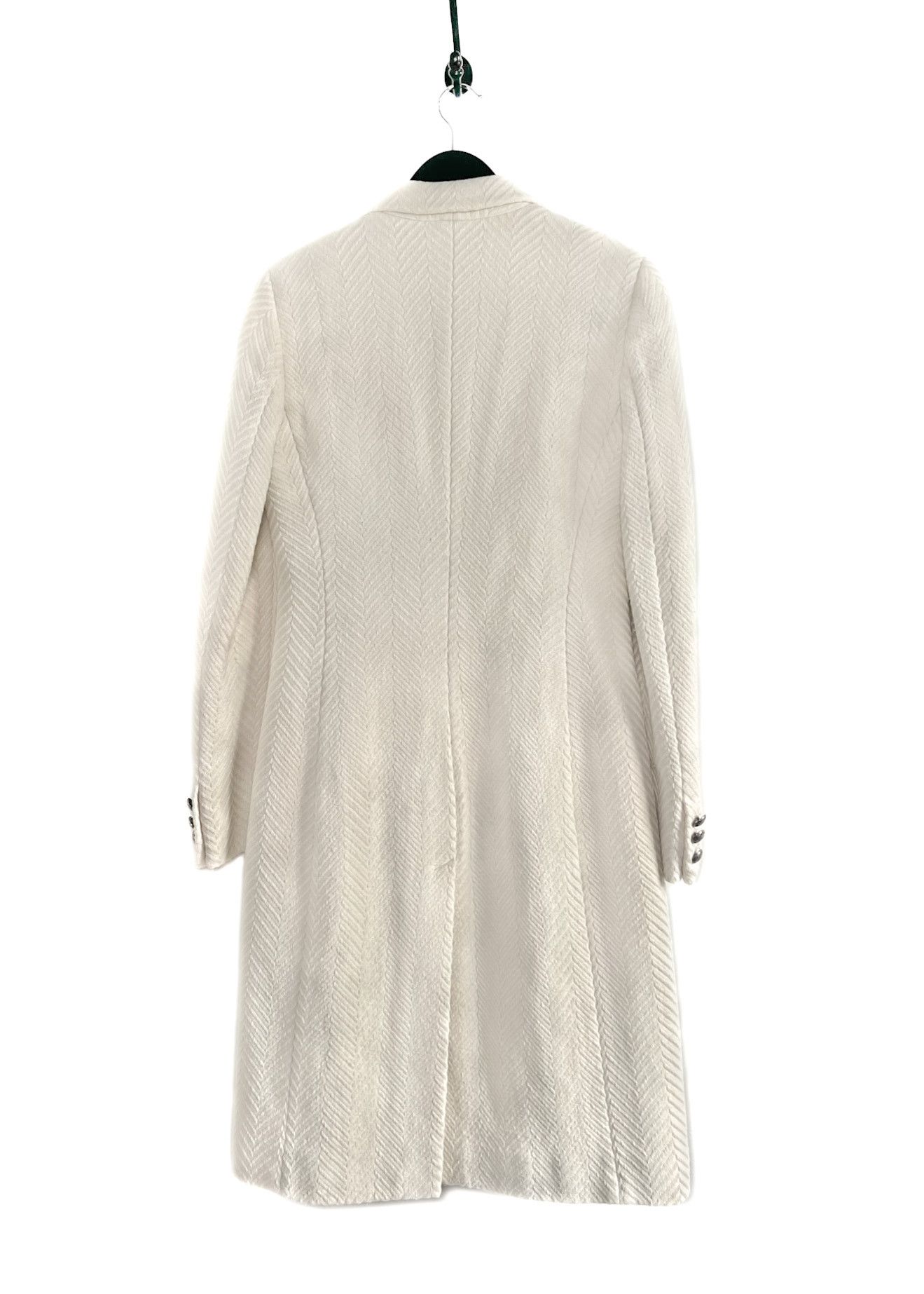Versace Jeans Couture Versace Jeans Couture Ivory Herringbone Coat Size S / US 4 / IT 40 - 2 Thumbnail
