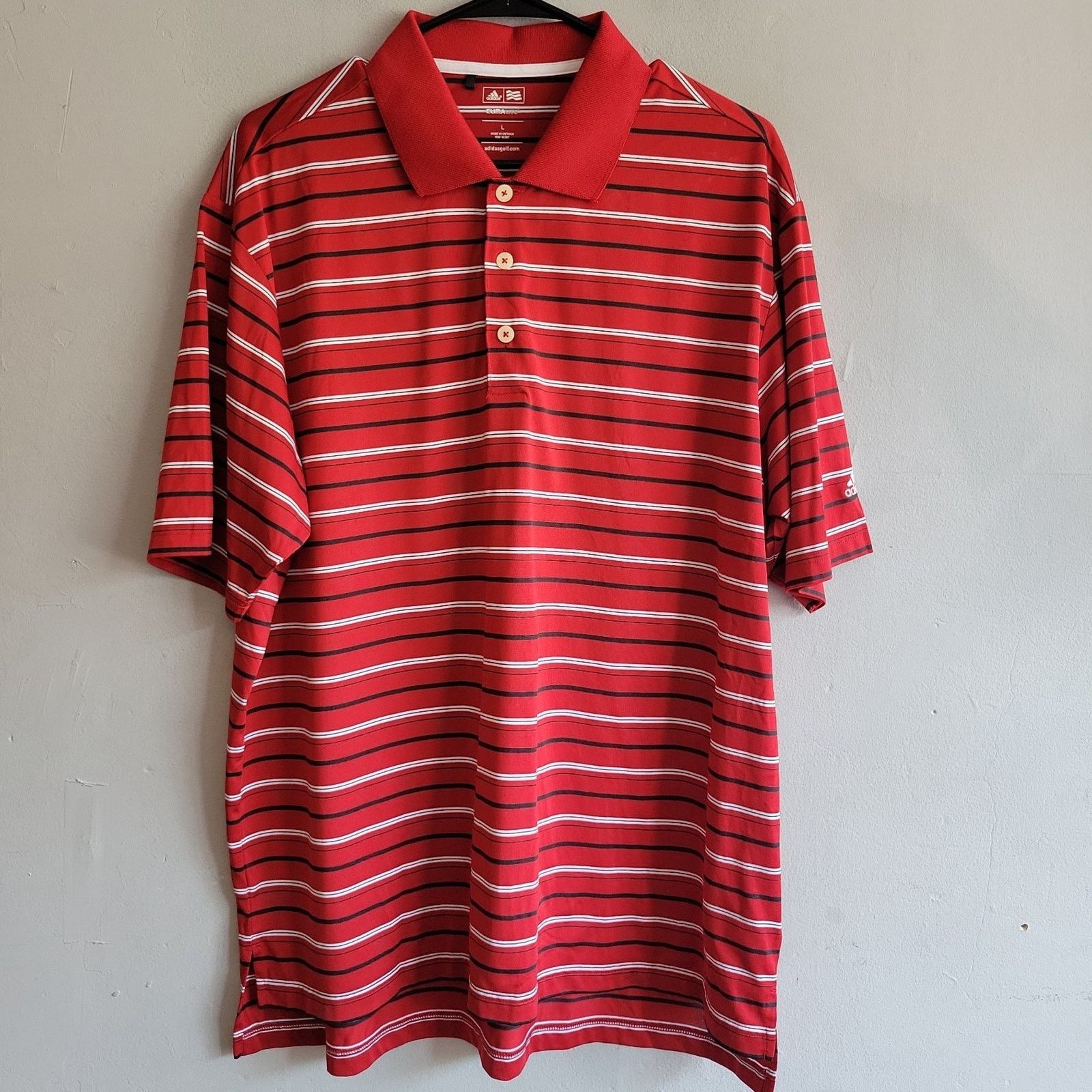 Adidas Men's large Adidas ClimaLite golf polo collared shirt red Size US L / EU 52-54 / 3 - 1 Thumbnail
