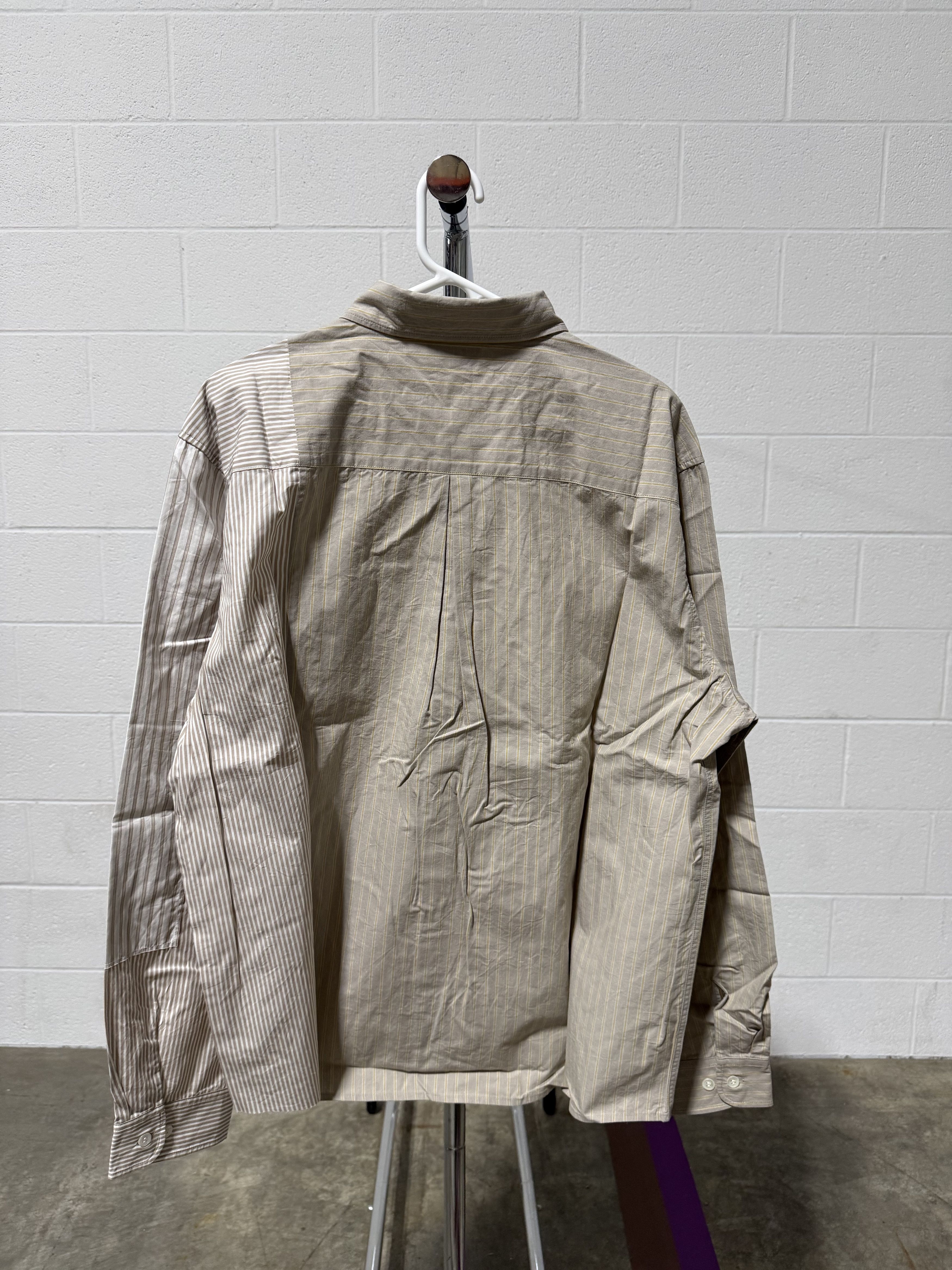 John Elliott John Elliott Paneled Cloak Button Up Shirt 'Beige' Size US XL / EU 56 / 4 - 4 Thumbnail
