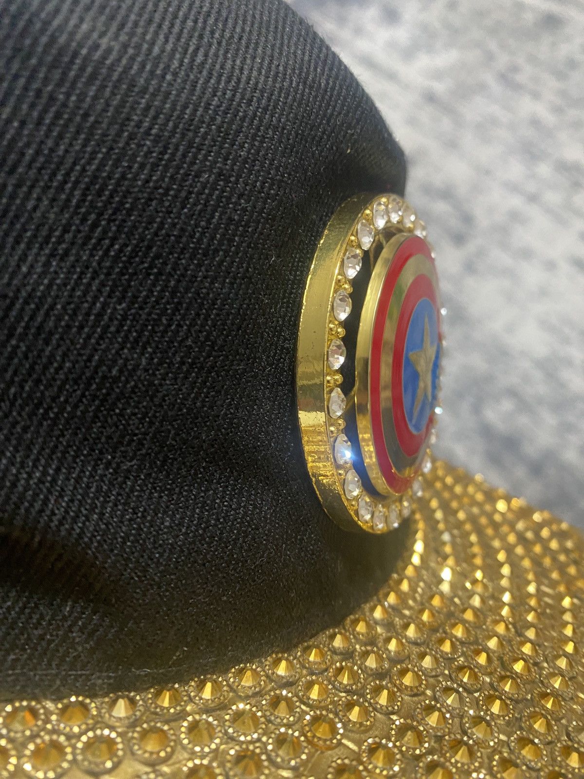 Captain America Cap with custom Spinning Logo Sequins