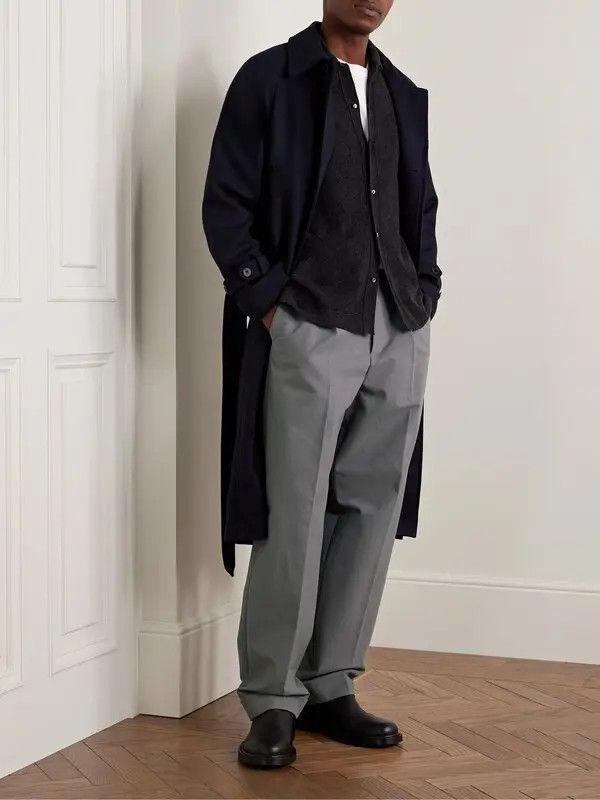 Marni o1w1db11125 Leg Pleated Cotton-Blend Trousers in Grey Size US 30 / EU 46 - 6 Thumbnail
