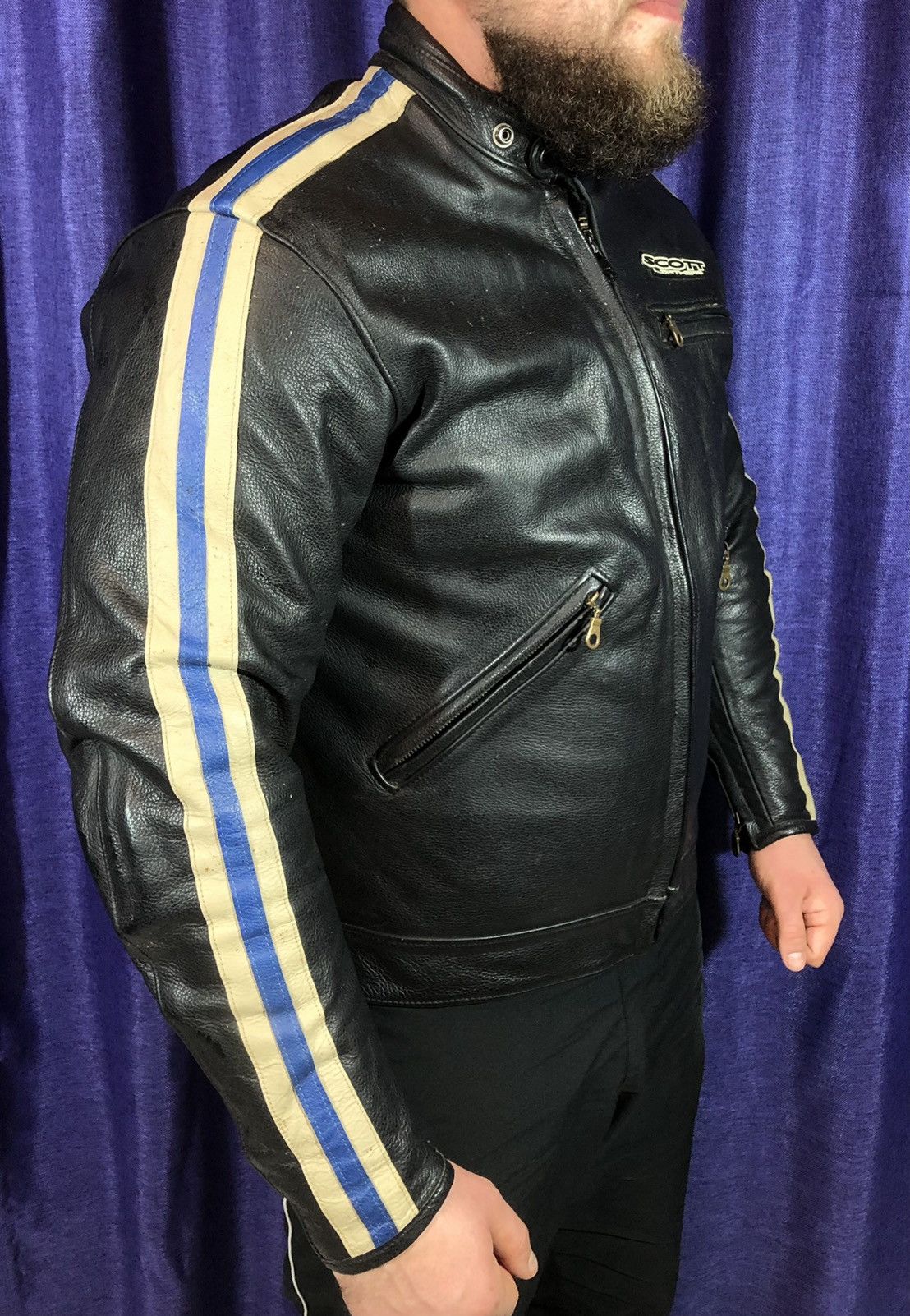 Ferrari × Honda × Yamaha Scott Motorcycle Leather Jacket Racing Size US M / EU 48-50 / 2 - 3 Thumbnail