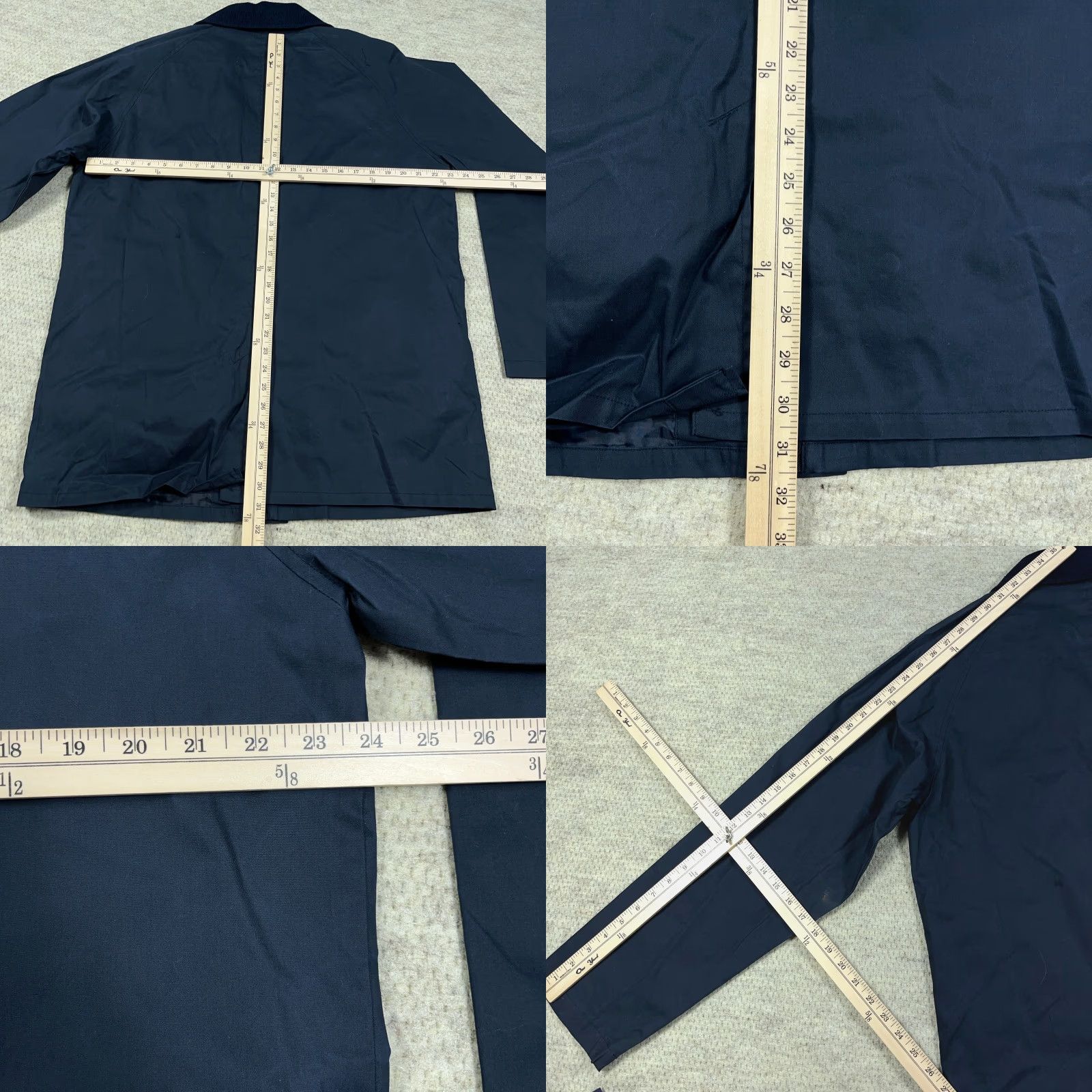 Izod VINTAGE Izod Jacket Chore Coat Navy Blue Waxed Cotton Collar Men Large L Corduroy Collar Overcoat Size US L / EU 52-54 / 3 - 10 Thumbnail