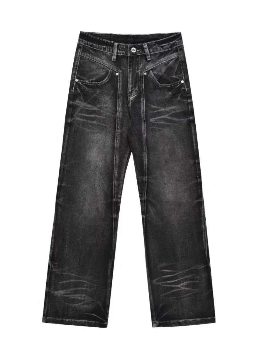 Designer × Jean × Vintage Street vintage straight Y2K micro flare baggy jeans Size US 30 / EU 46 - 5 Thumbnail