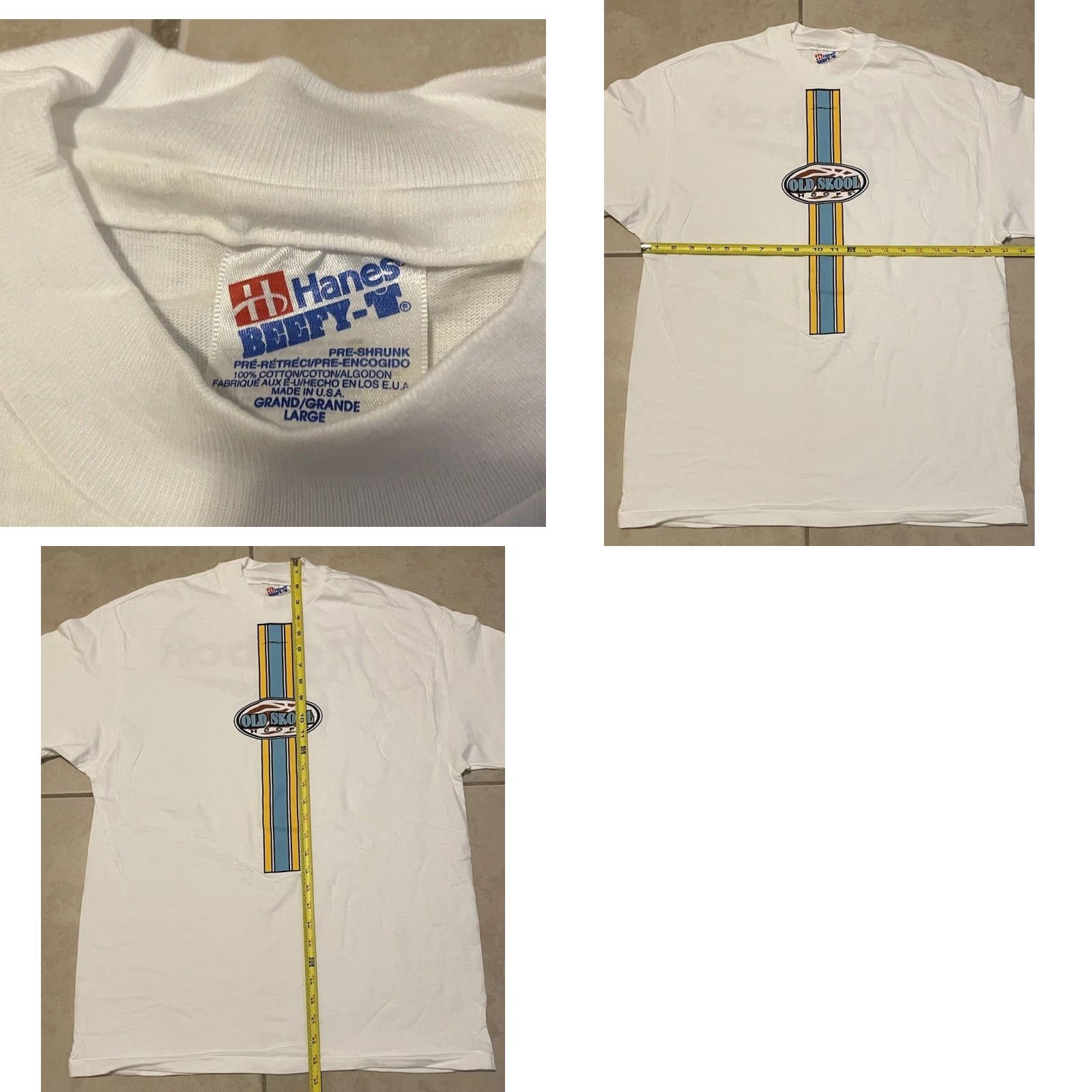 Reebok VINTAGE Reebok Old Skool Hoops Shirt L White 90s 80s Basketball Surf Grunge USA USA Basketball Logo Men’s Short Sleeve T-Shirt Size US L / EU 52-54 / 3 - 8 Thumbnail