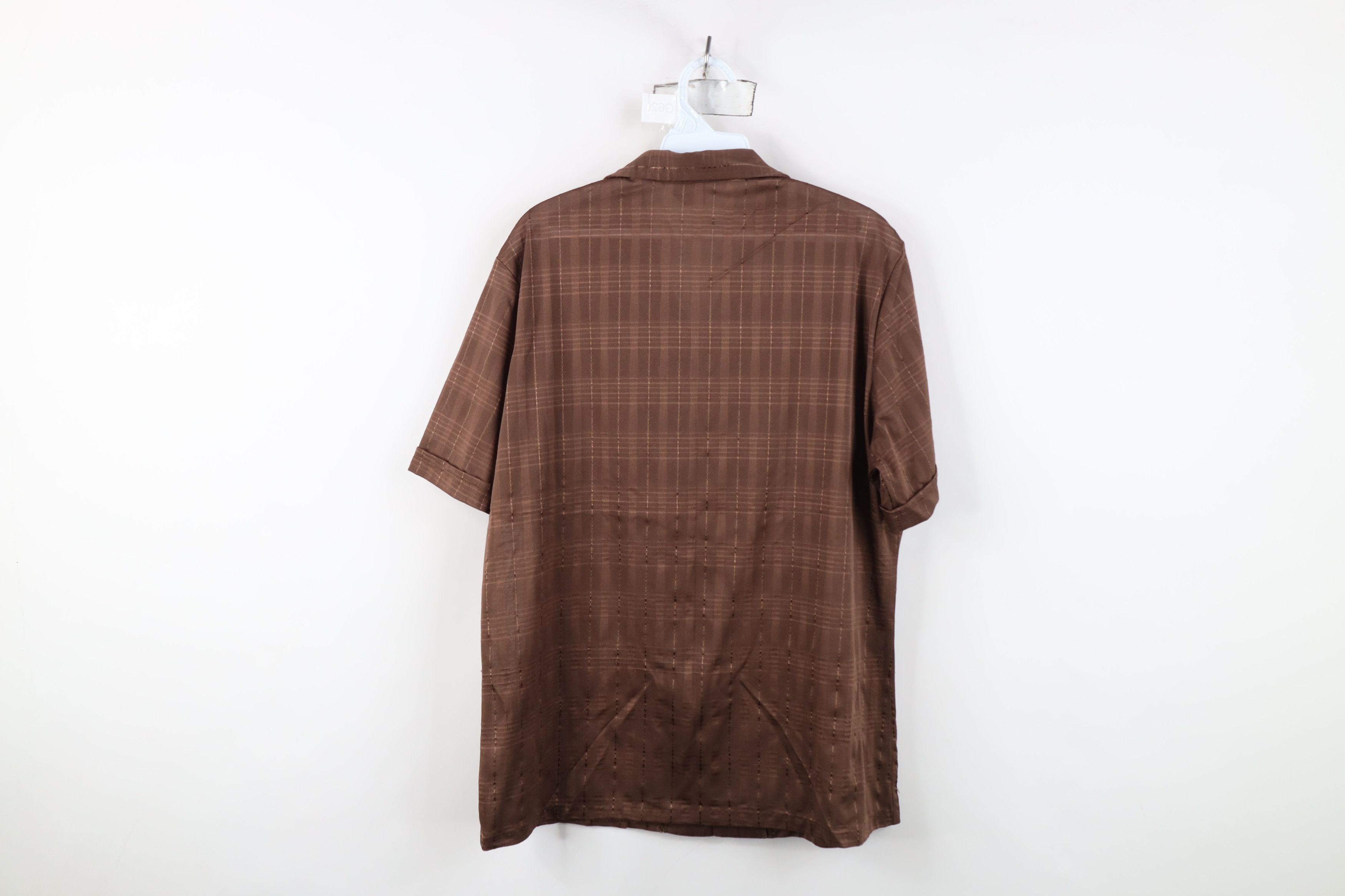 Vintage Vintage 50s 60s Streetwear Knit Collared Shirt Brown USA Size US L / EU 52-54 / 3 - 9 Thumbnail