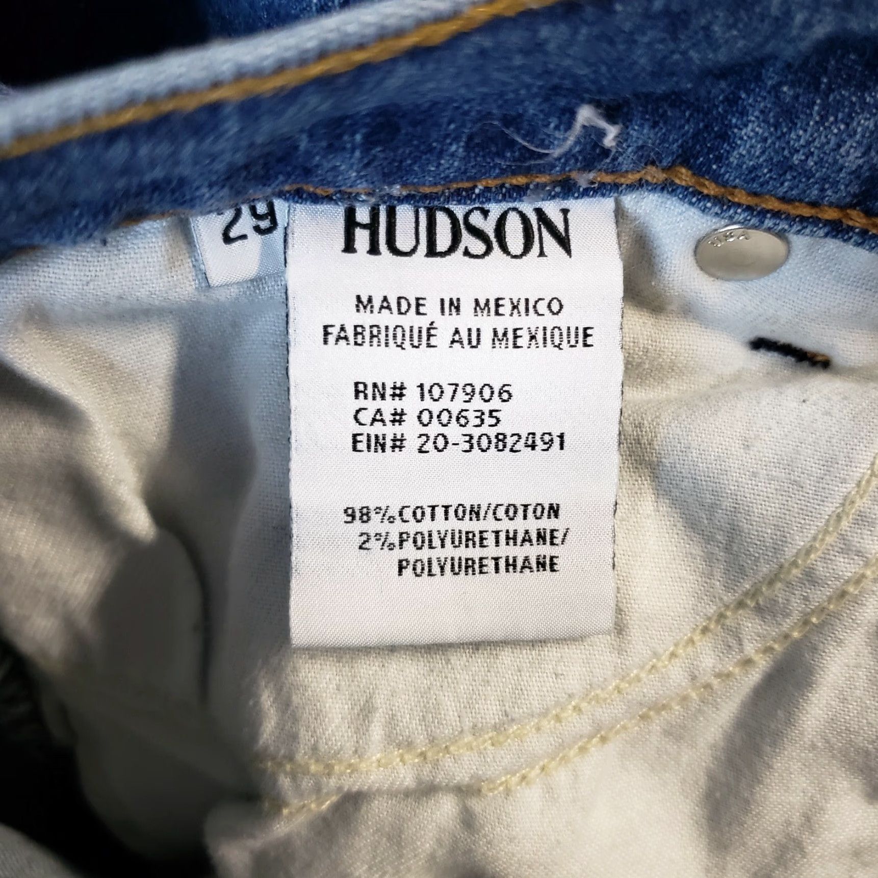 Hudson Hudson Womens Luxe Crop Riley Jeans Sz 29 Blue Mid Rise Relaxed Straight Size 29" - 7 Thumbnail