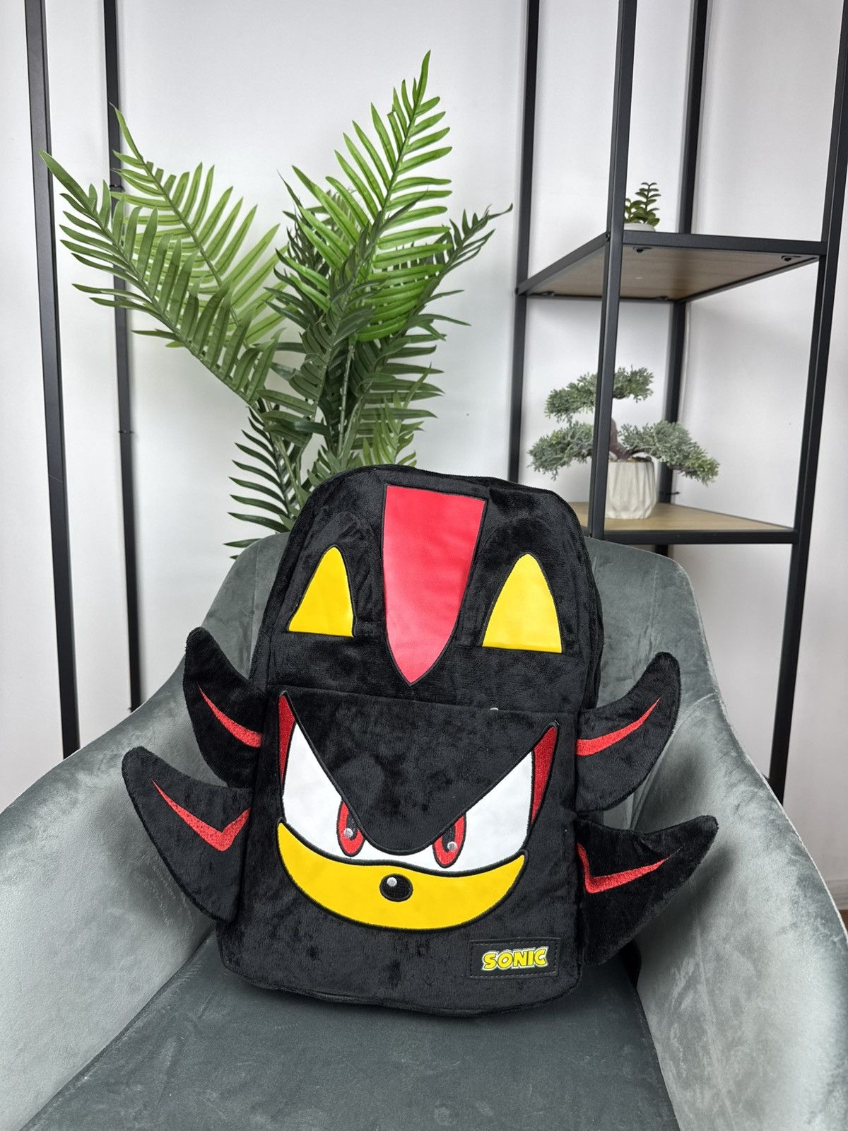 Anime × Japanese Brand Sonic Shadow Black Plush Backpack Nintendo Unisex Knapsack Size ONE SIZE - 1 Thumbnail