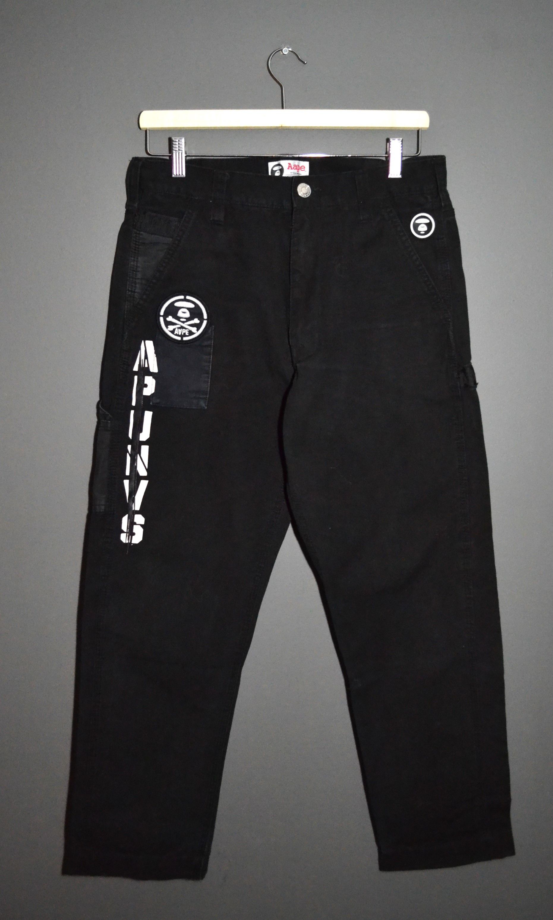 Aape AAPE Bape Straight Fit Carpenter Pants M size Black Workwear Size US 32 / EU 48 - 2 Thumbnail