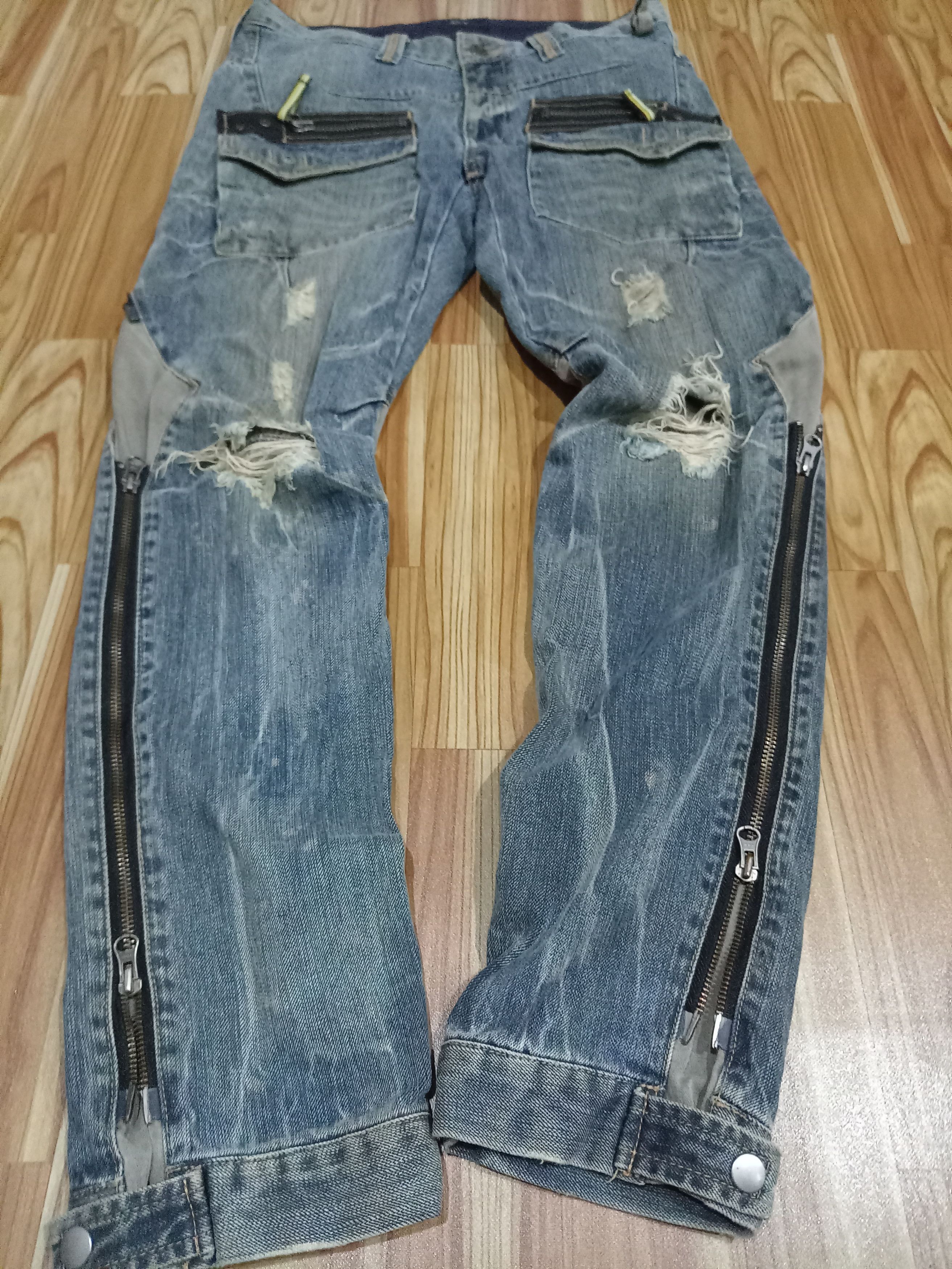 Japanese Brand × PPFM × Seditionaries RARE PPFM SKINNY ZIPPER BAKER JEANS PUNK STYLE distressed Size US 30 / EU 46 - 3 Thumbnail