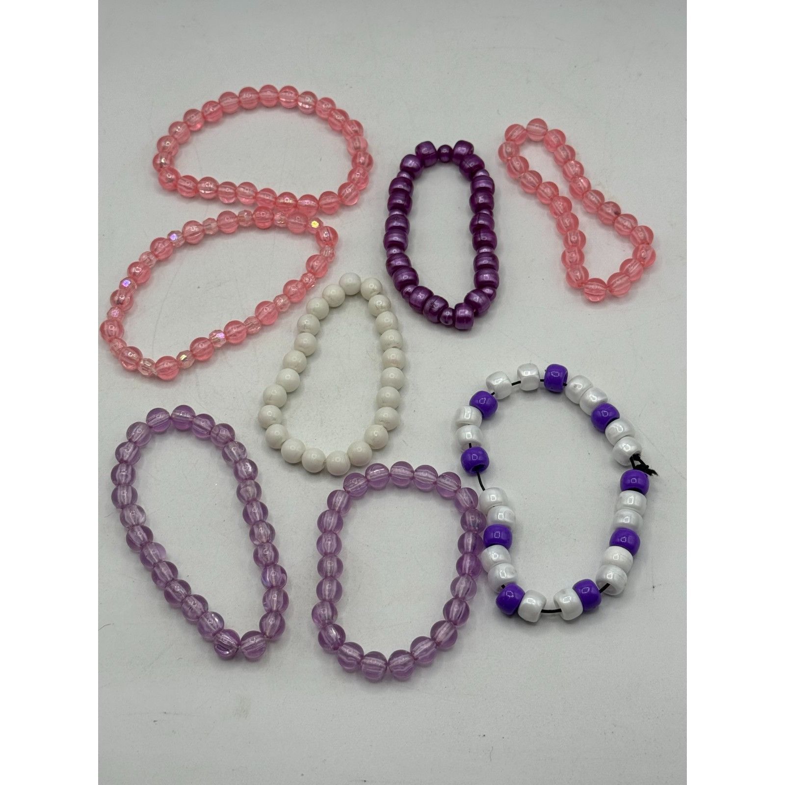 Vintage Vintage acrylic beaded stretch bracelet set of eight bracele Size ONE SIZE - 4 Thumbnail