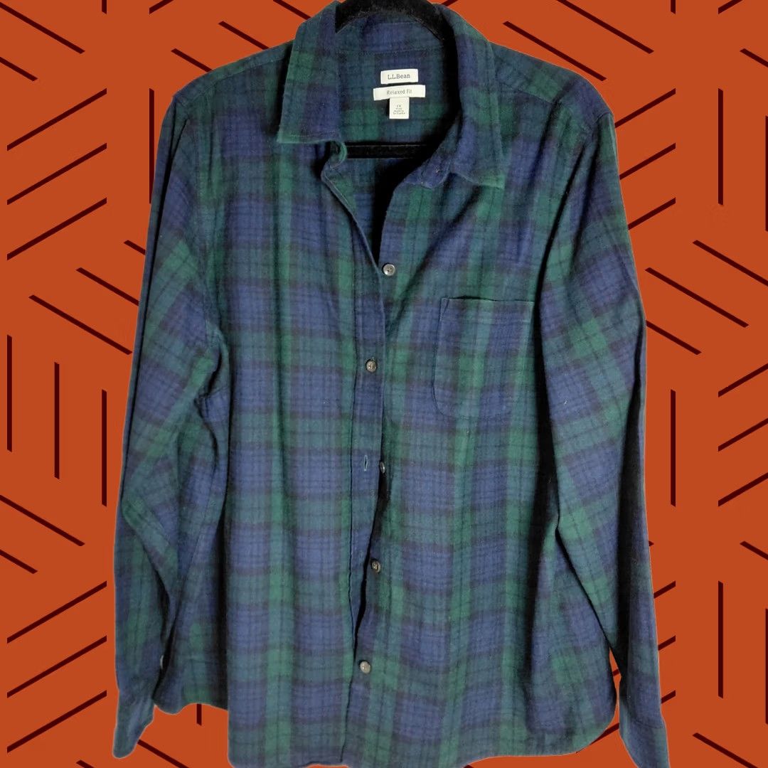 Vintage L.L.Bean Plaid Shirt Blue Green Relaxed Fit 1X Plus Long Sleeve Collared Button 100% Cotton Woven Size XL / US 12-14 / IT 48-50 - 1 Thumbnail
