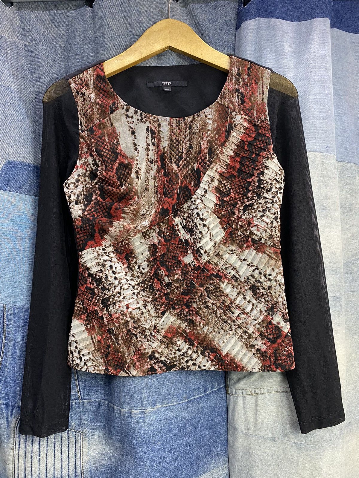 Japanese Brand × Jean Paul Gaultier jean paul gaultier style meshtop snake skin YETTS Size S / US 4 / IT 40 - 1 Thumbnail