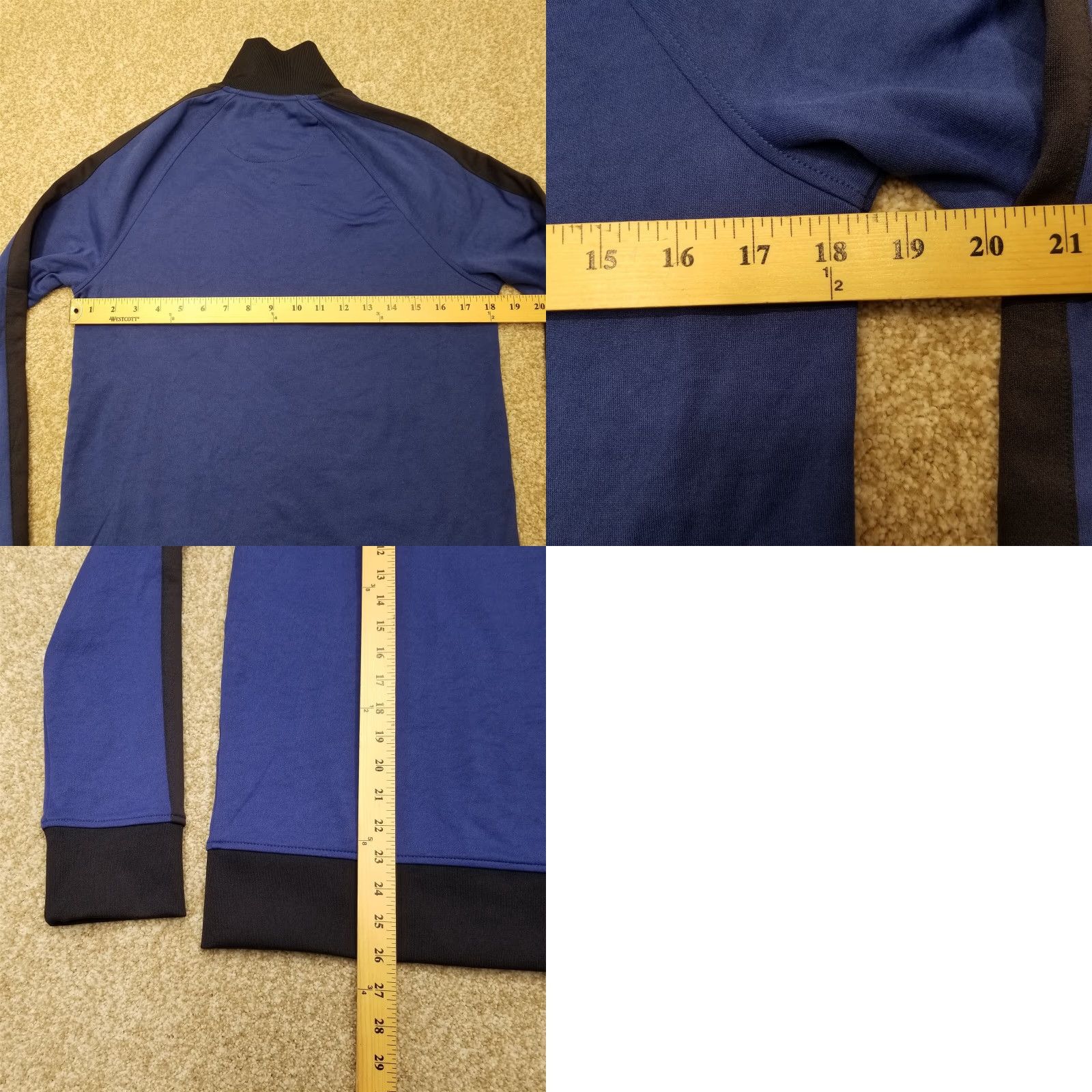 Vintage Goodfellow Jacket Mens S Blue Black Performance Stretch Full Zip Athletic Track Jacket Blended Breathable Pockets Cross Training Running Mens Size US S / EU 44-46 / 1 - 8 Thumbnail