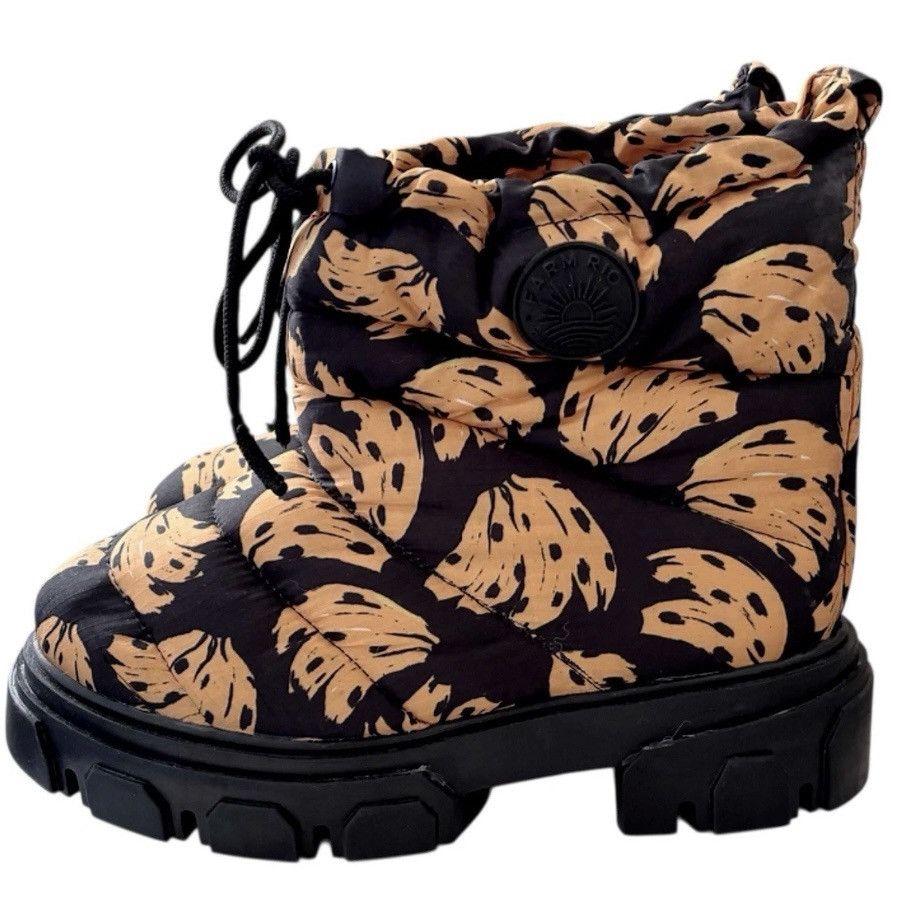 Farm Rio Women's Farm Rio Banana Puffer Winter Boots NEW Size US 8.5 / IT 38.5 - 3 Thumbnail