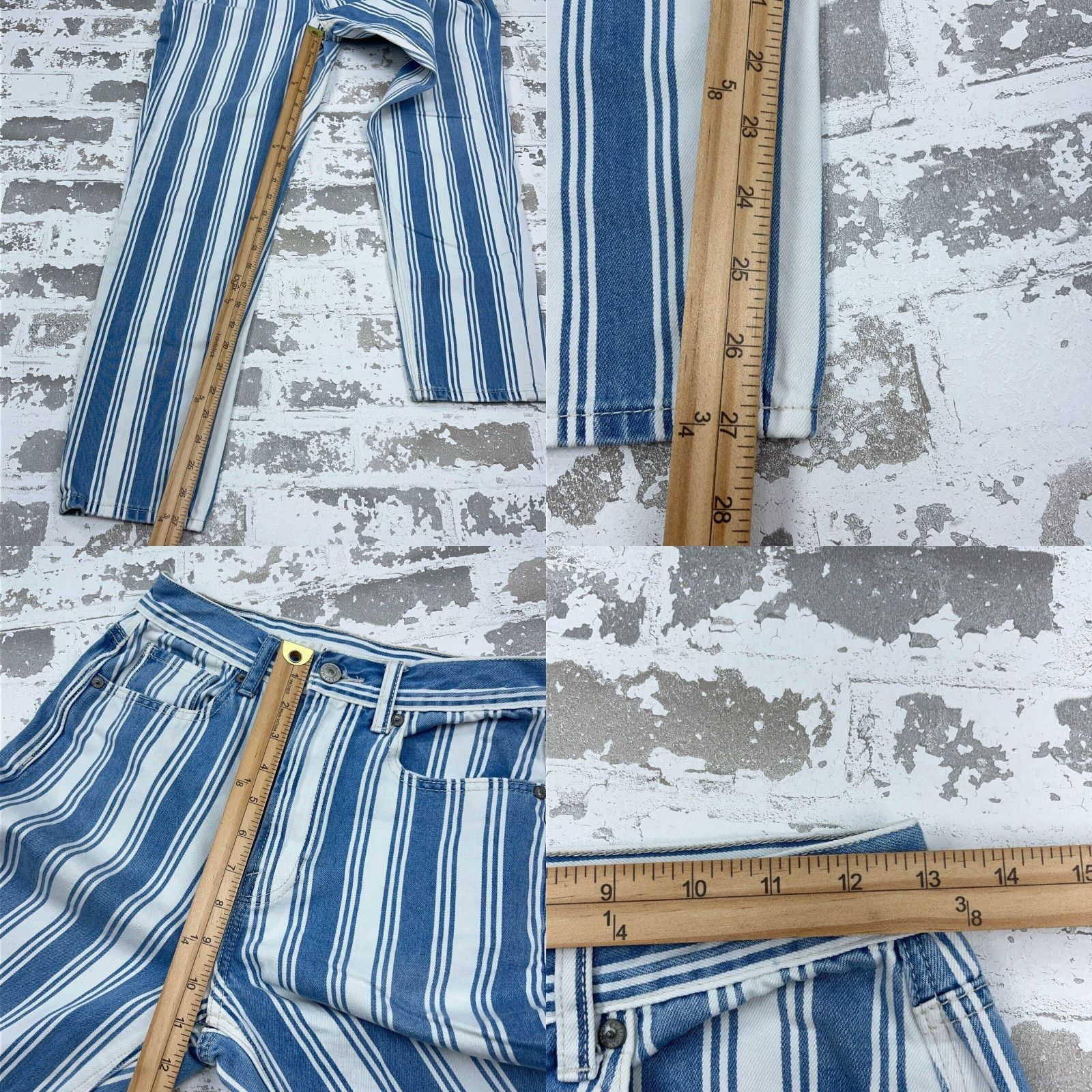 American Eagle Outfitters American Eagle Jeans Women Mom Jean Straight Leg Striped High Rise Denim Boho 2 Size 26" / US 2 / IT 38 - 8 Thumbnail