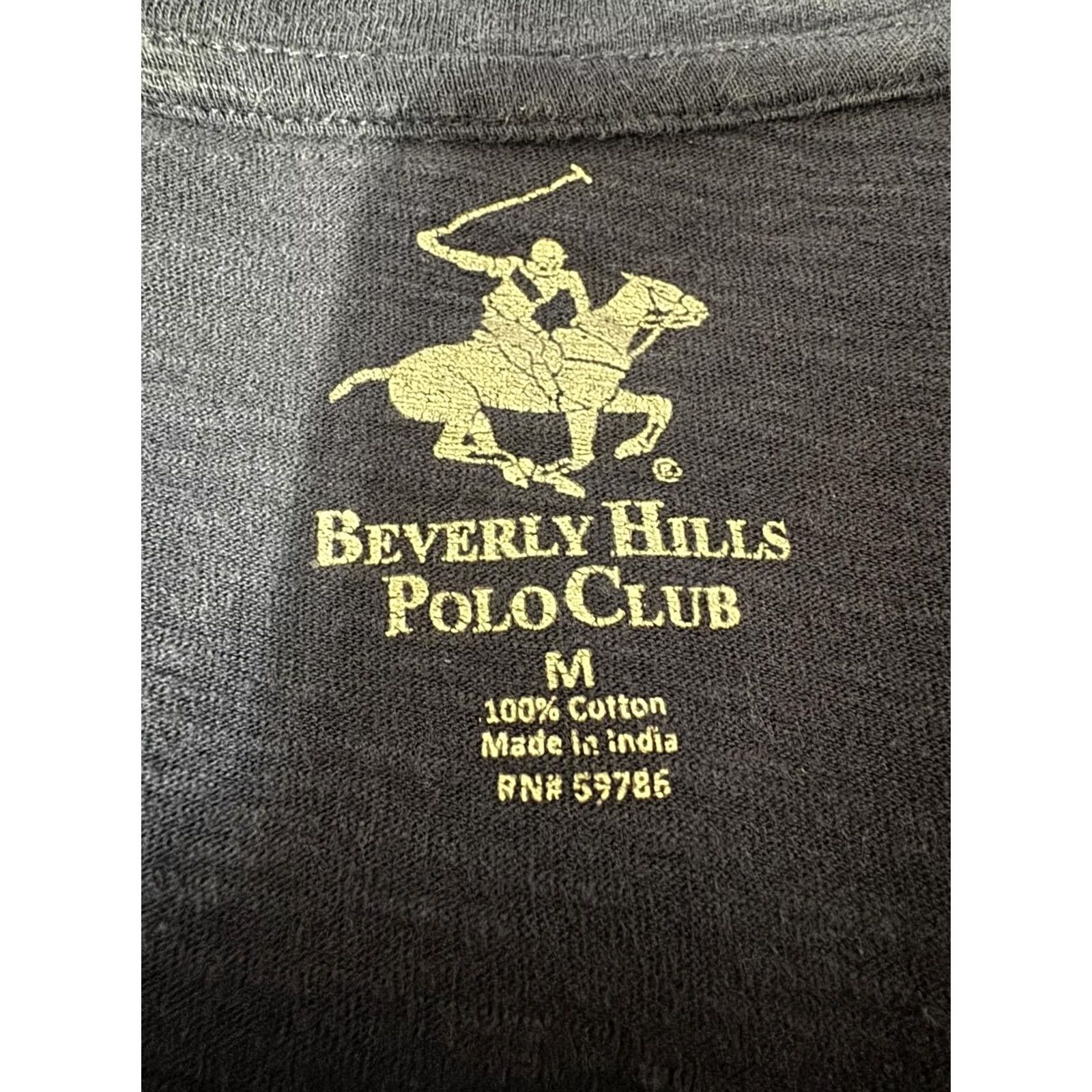 Beverly Hills Polo Club Beverly Hills Polo Club Navy Blue V-Neck T-Shirt M Men Regular Cotton Chest Logo Navy Blue 90s? Size US M / EU 48-50 / 2 - 3 Thumbnail