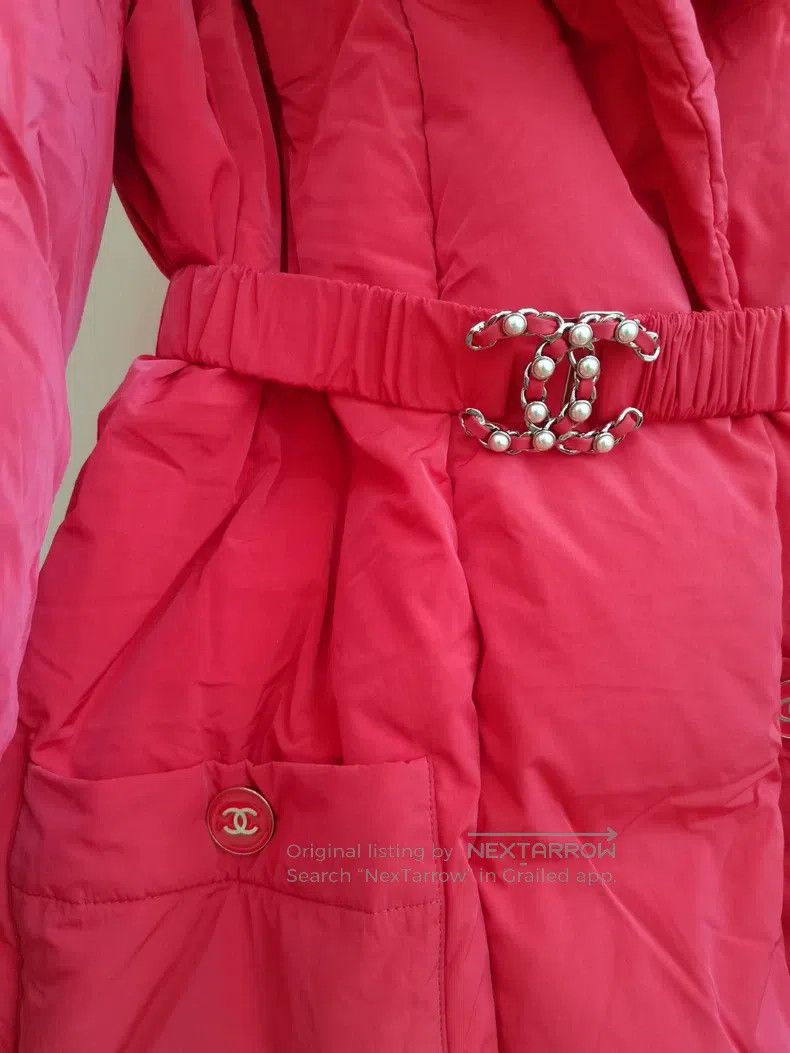 Chanel Chanel 19K Snow Series Rose-red Lapel Long Down Jacket Size XS / US 0-2 / IT 36-38 - 3 Thumbnail