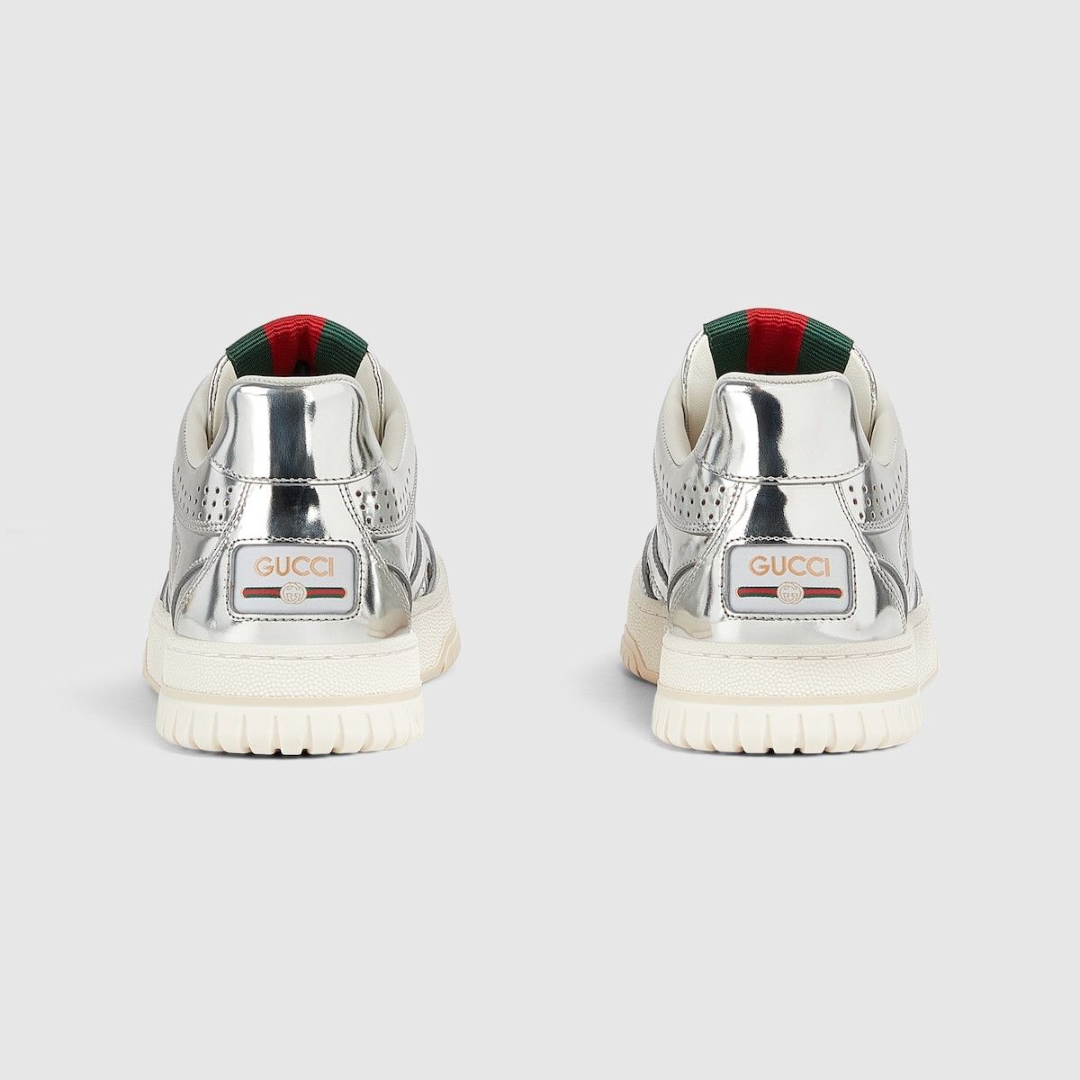 Gucci oc11z1025 Re Web Sneakers in Silver Metallic Size US 6.5 / IT 36.5 - 3 Thumbnail