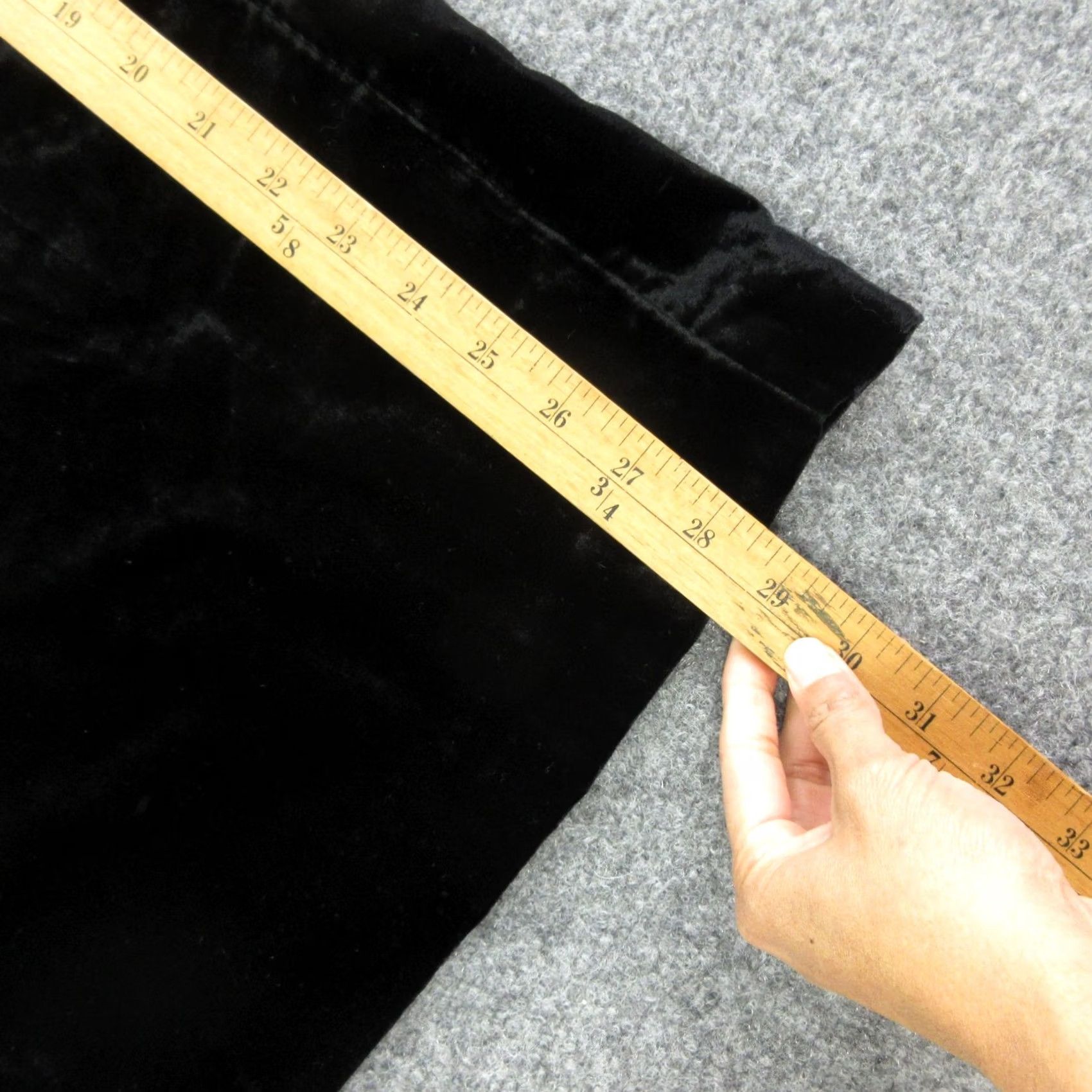 Anthropologie VINTAGE Anthropologie Dress Pants Womens 12 Black Velvet Wide Leg Lined Pockets Party Size 34" / US 12 / IT 48 - 2 Thumbnail