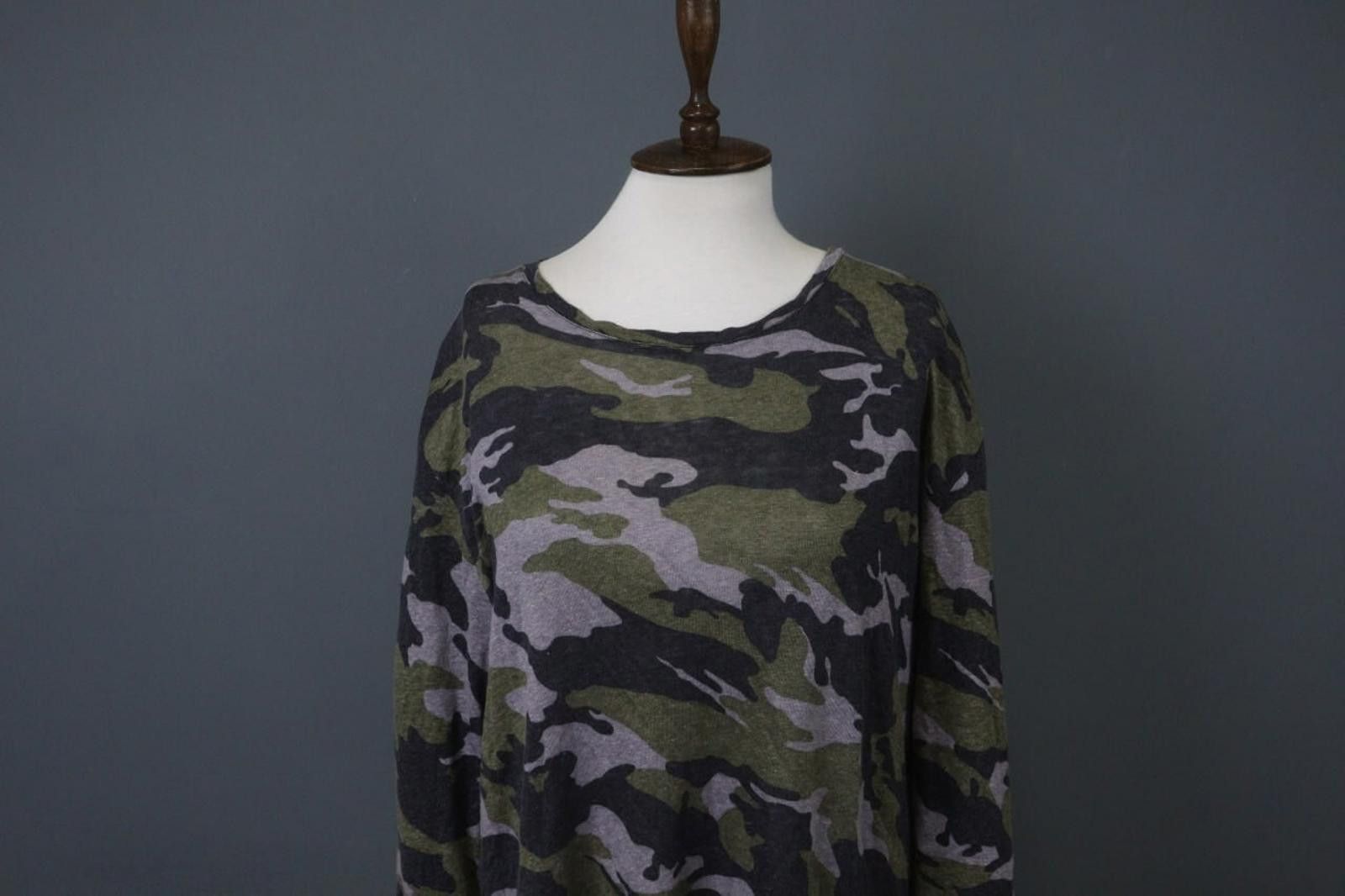 Zadig & Voltaire Zadig & Voltaire Multicolor Camo Linen Blouse Top Size XL Size XL / US 12-14 / IT 48-50 - 2 Thumbnail