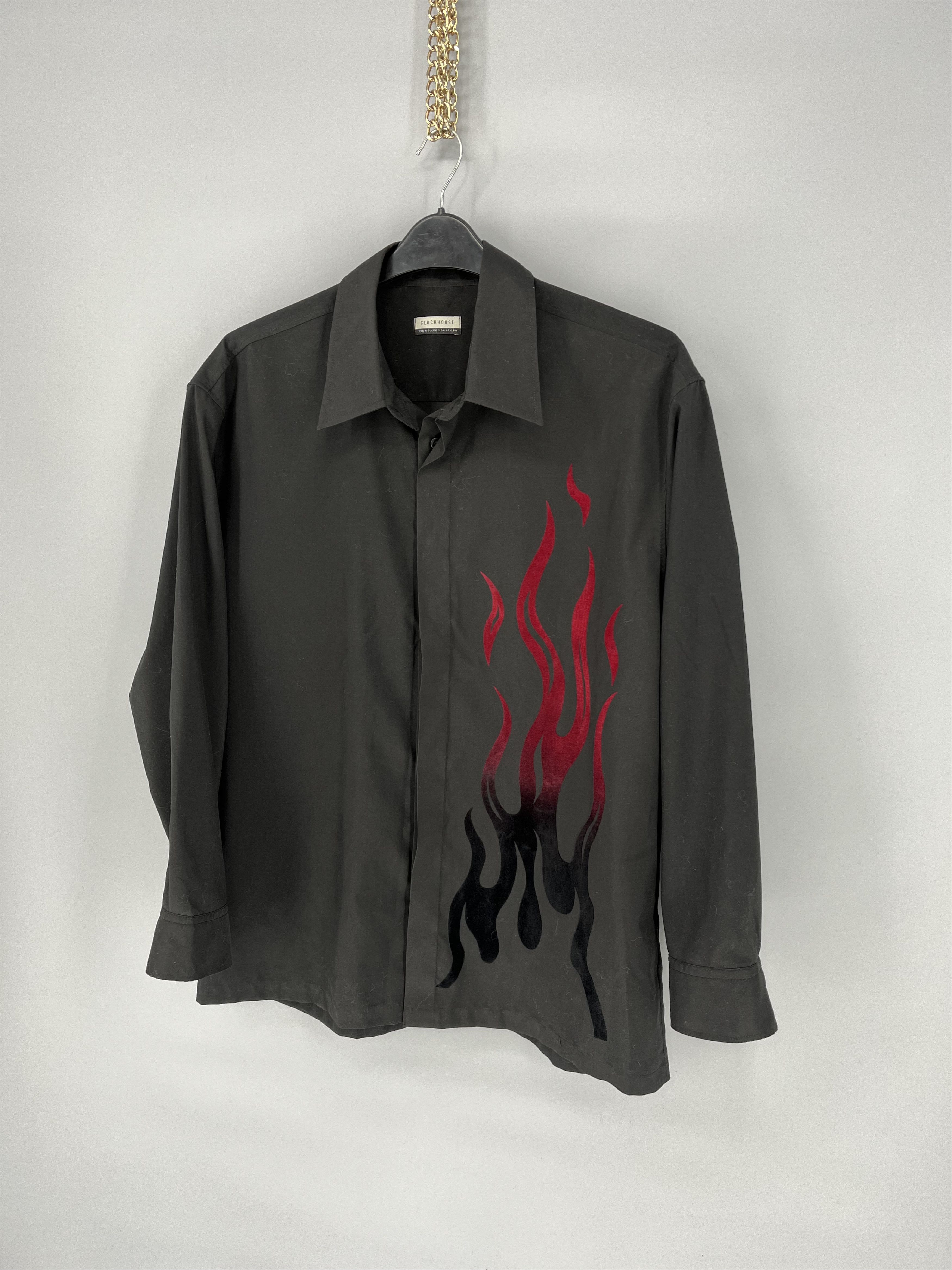 Japanese Brand Vintage Hawaiian Red Flames Crazy Japanese Shirt Guy Fieri Size US XL / EU 56 / 4 - 4 Thumbnail
