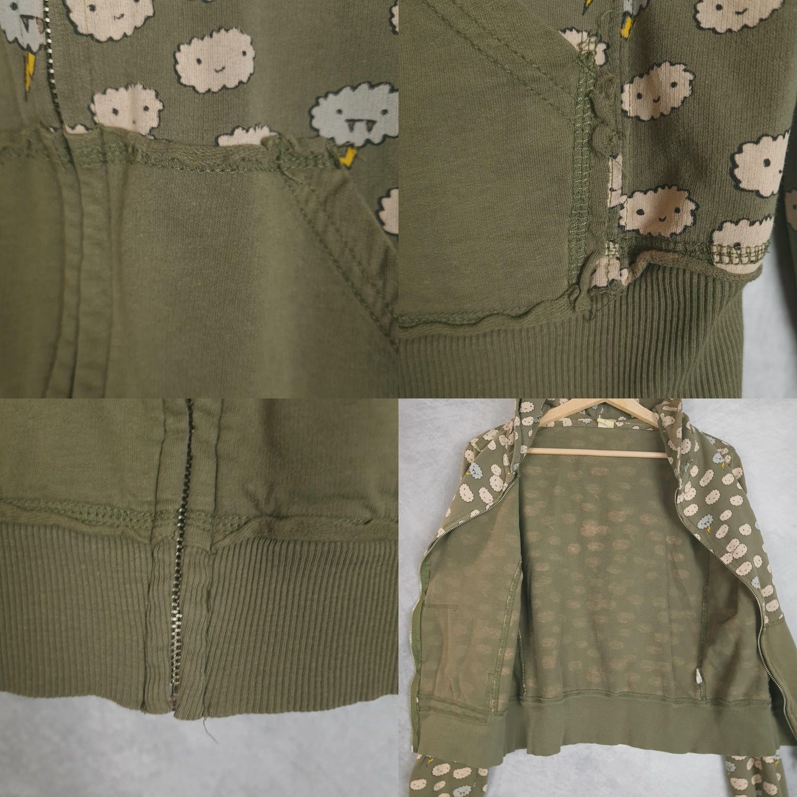 Vintage VINTAGE Loyal Army Hoodie Juniors Large Green Cloud Kawaii Sweatshirt Size L / US 10 / IT 46 - 9 Thumbnail