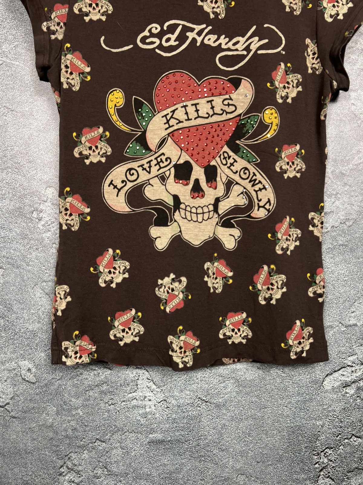 Ed Hardy Vintage Ed Hardy by Christian Audigier Monogram T-shirt Size S / US 4 / IT 40 - 3 Thumbnail