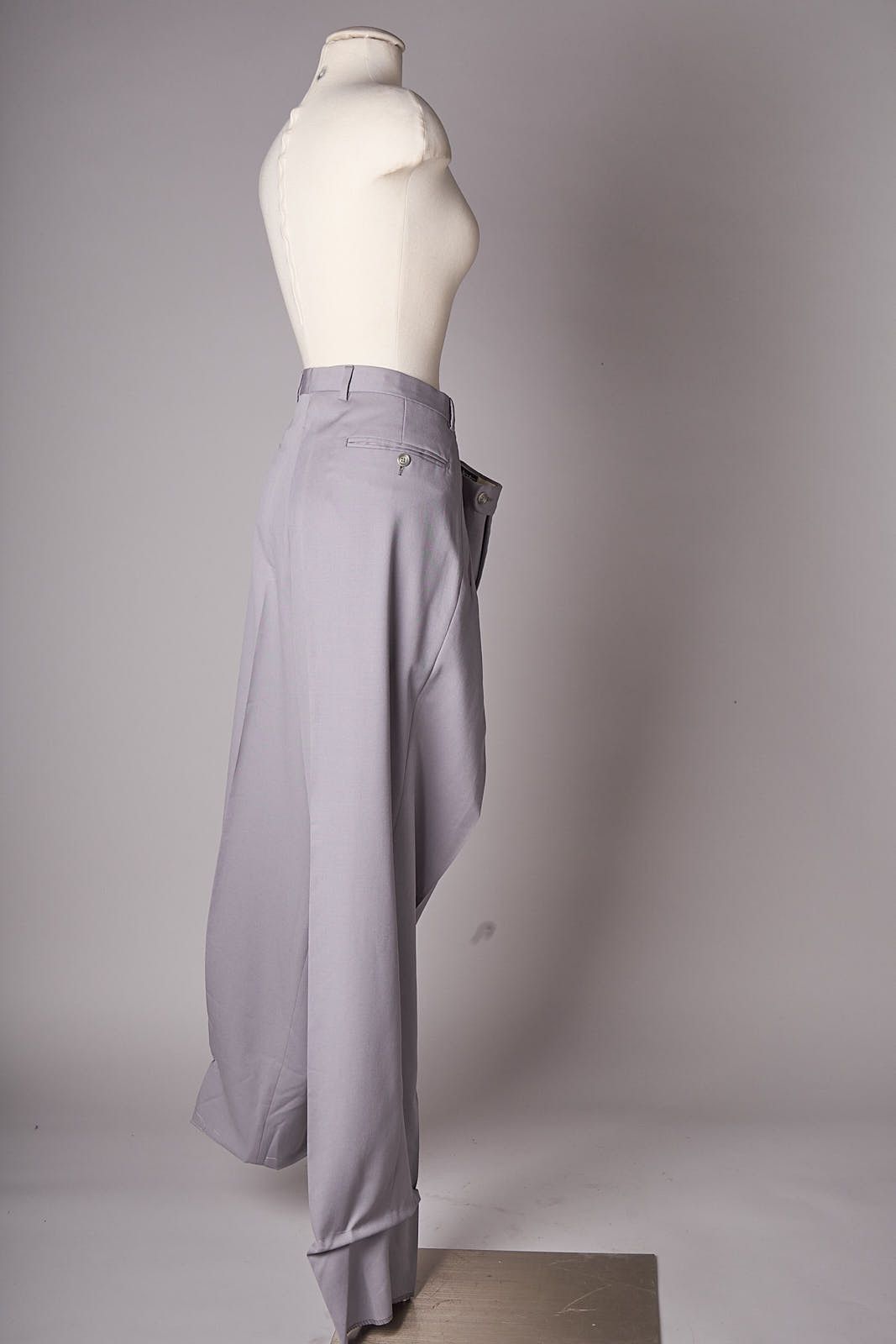 Vintage 1980s Gray Deadstock Paolo Vista Pleated Slacks Pants Size US 38 / EU 54 - 4 Thumbnail