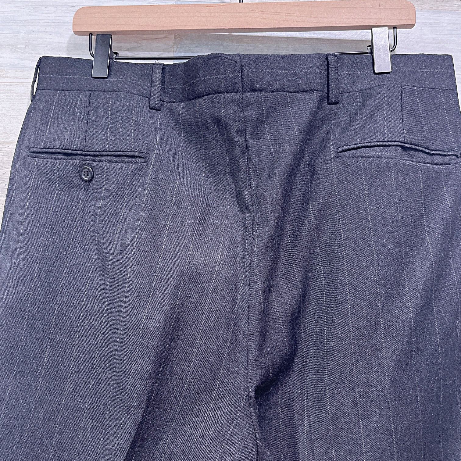 Jos. A. Bank Jos A Bank Flannel Striped Suit Gray Vintage USA Made 42L 36 Size 42L - 11 Thumbnail