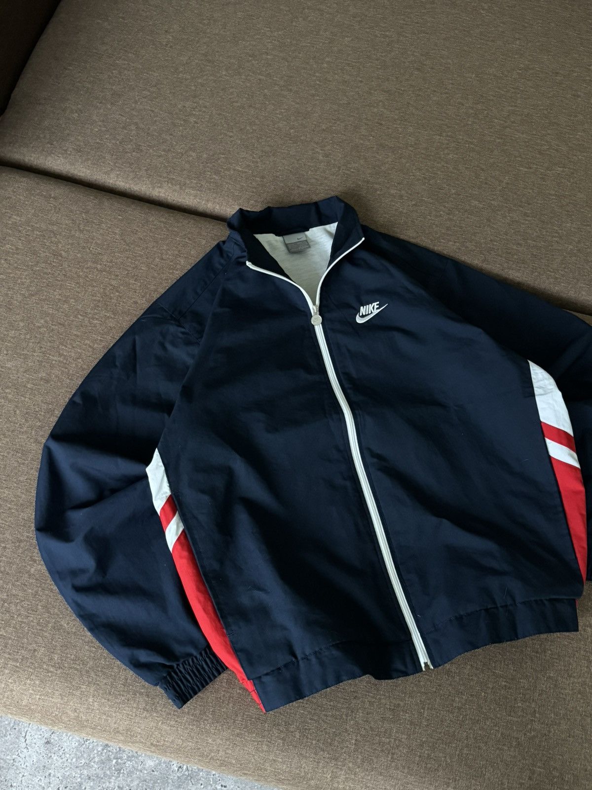 Nike × Vintage Vintage Nike Y2K oversized big logo nylon jacket hoodie Size US M / EU 48-50 / 2 - 10 Thumbnail