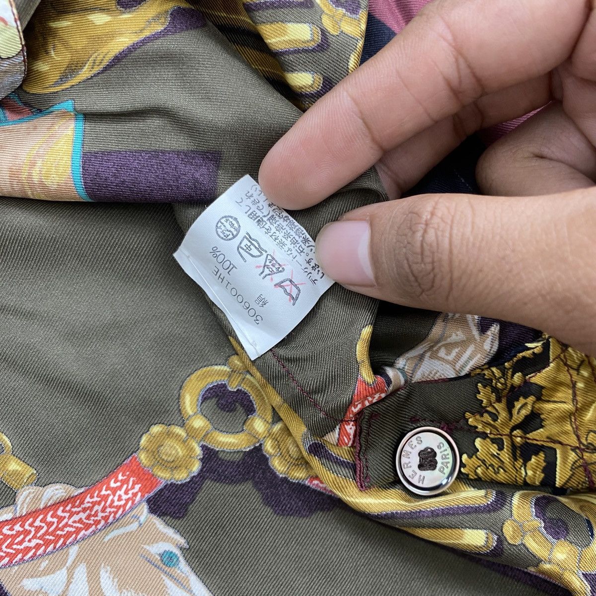 Hermes 90s Arcive Hermes Paris Equestrian Scarf Graphic Silk Shirt Size US L / EU 52-54 / 3 - 16 Thumbnail