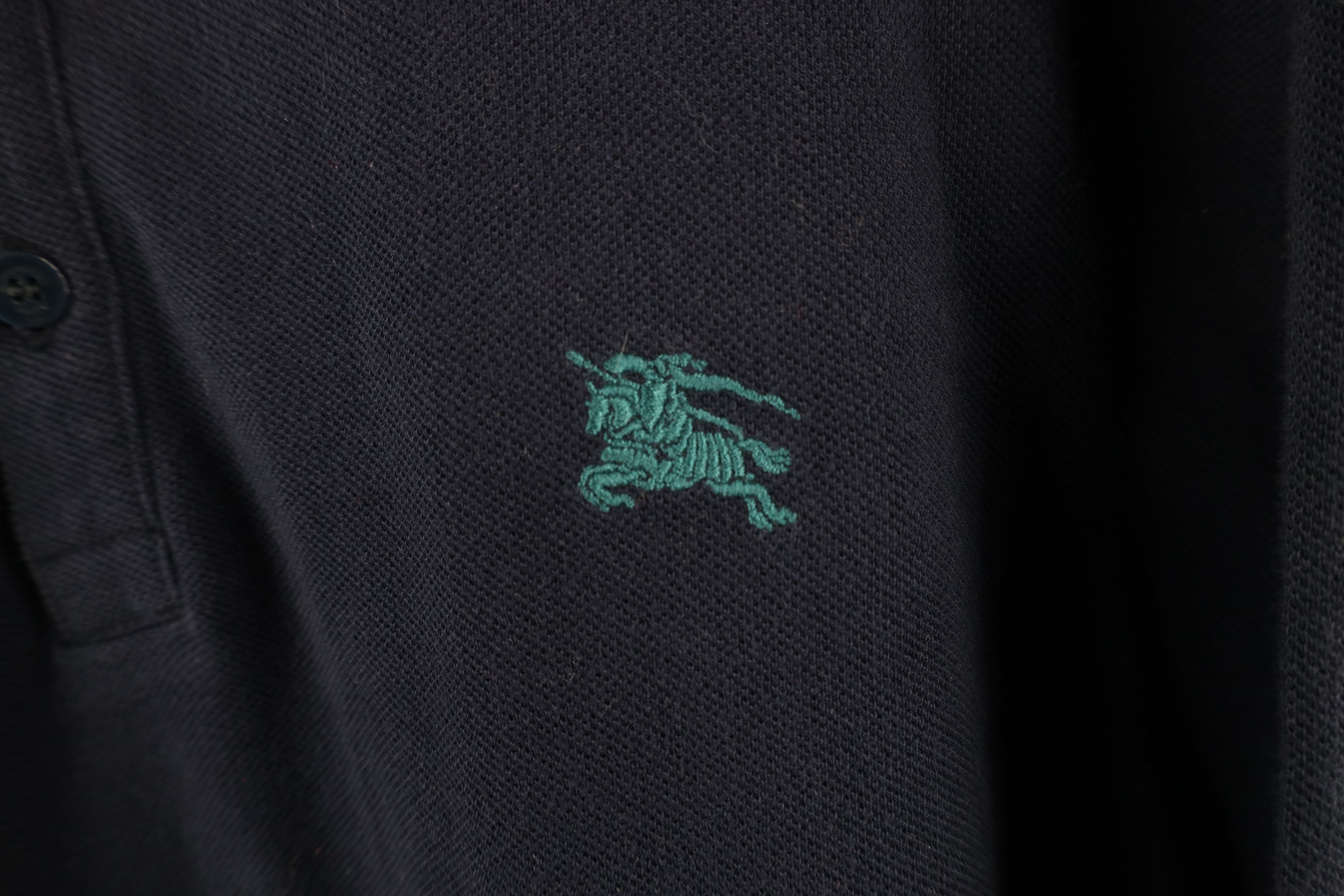 Burberry Burberry Brit Cotton Knit Collared Long Sleeve Polo Blue Size US L / EU 52-54 / 3 - 4 Thumbnail