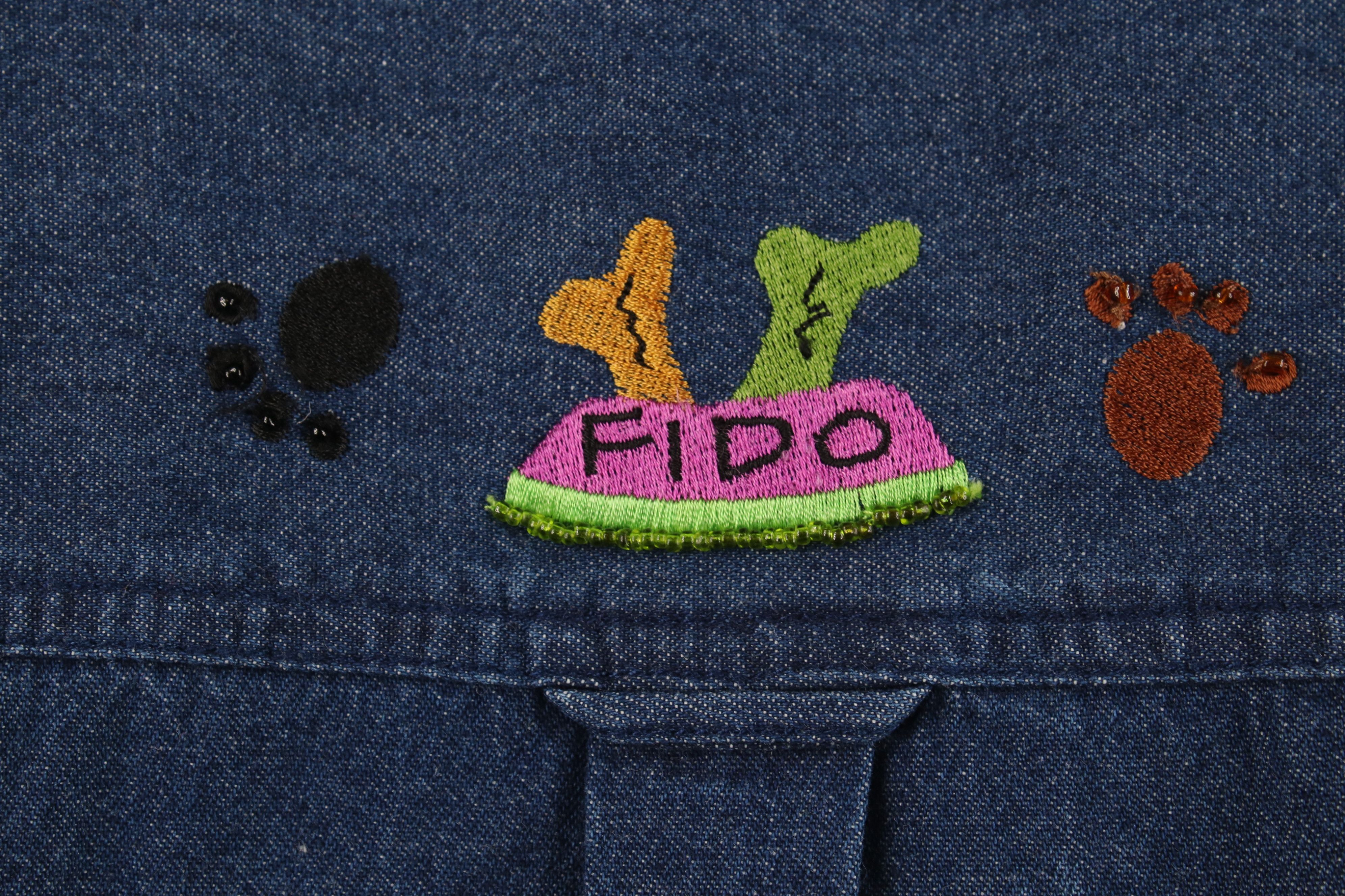 Vintage Vintage 90s Y2K Streetwear Dog Puppy Denim Button Shirt Size M / US 6-8 / IT 42-44 - 12 Thumbnail