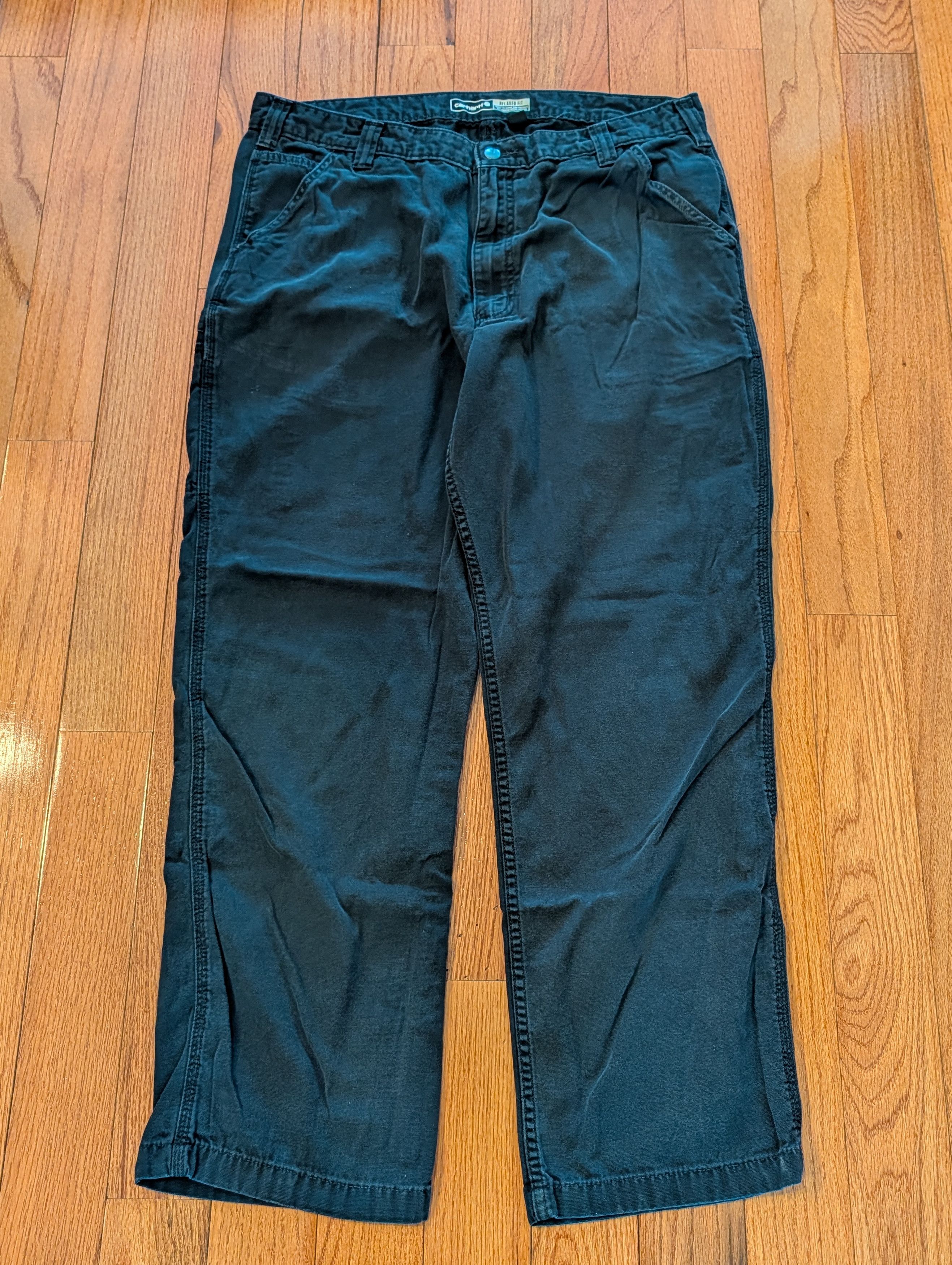 Carhartt Vtg Carhartt Relaxed Fit Work Pants Black 38x32 (M: 39x31) Size US 38 / EU 54 - 4 Thumbnail