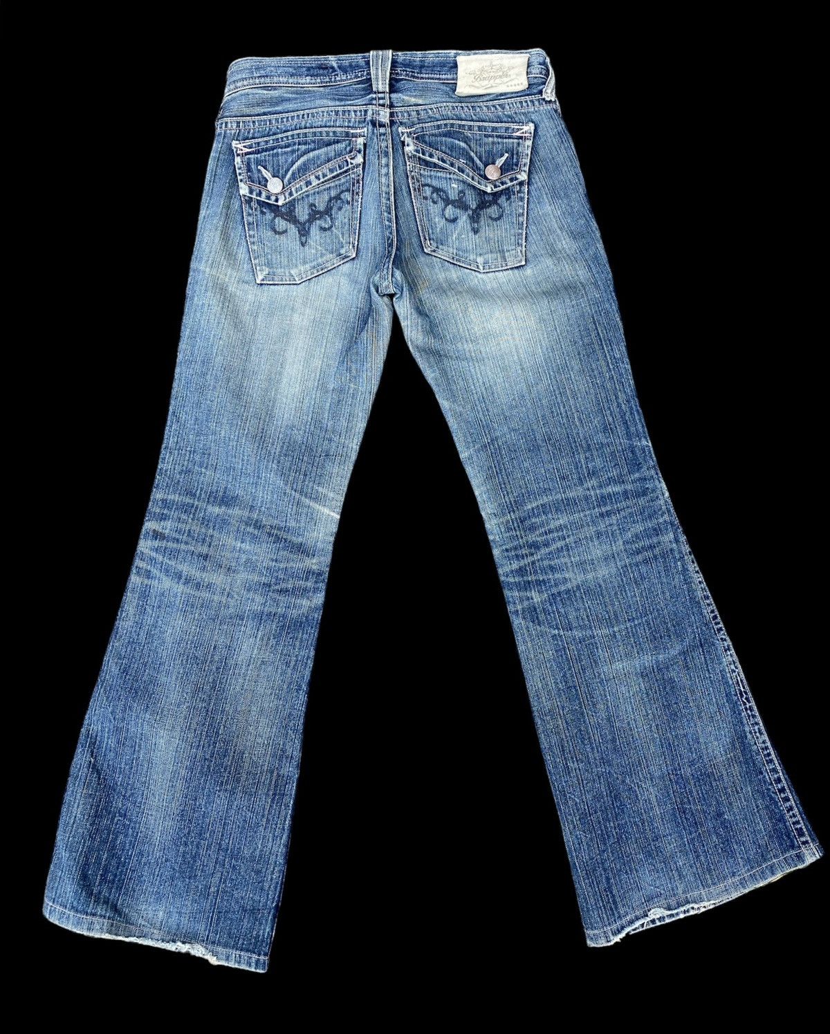 image of Semantic Design x Tornado Mart Size 32 Brappers Flare Boot Cut Jeans in Blue, Women's