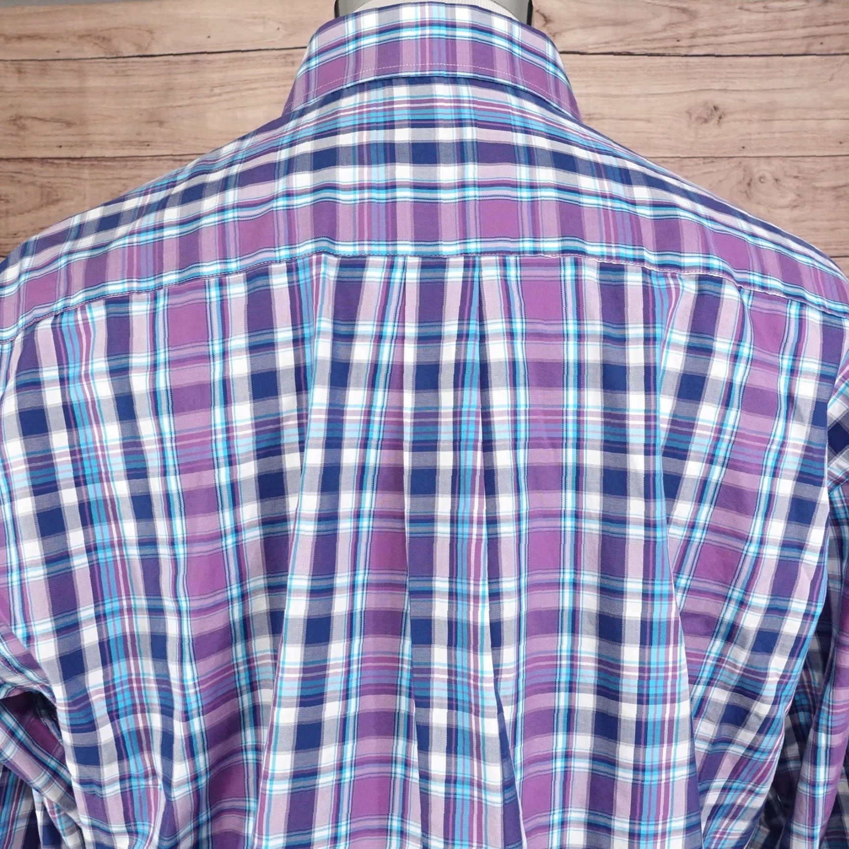 Peter Millar Peter Millar Shirt Large Purple Blue Plaid Button-Up Long Sleeve Men's Classic Casual Size US L / EU 52-54 / 3 - 5 Thumbnail