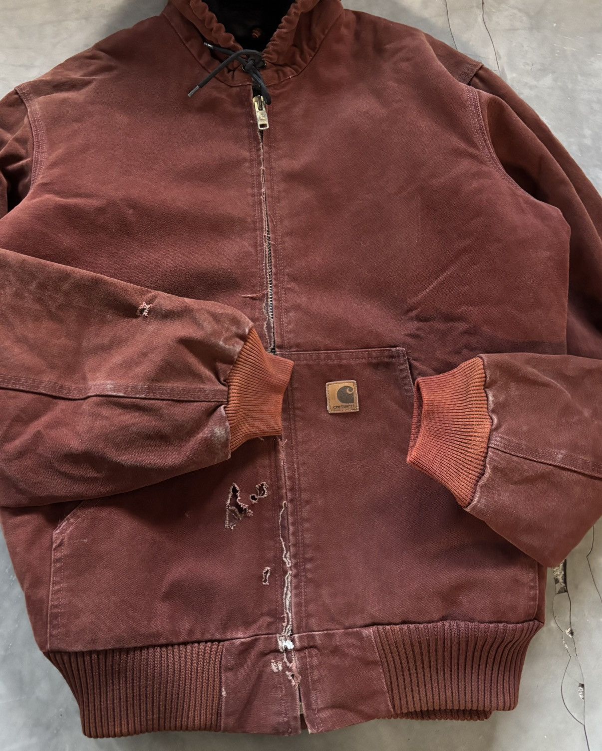Carhartt Crazy Distressed Carhartt Active Jacket J130 - CLY ☎️ Size US XL / EU 56 / 4 - 4 Thumbnail