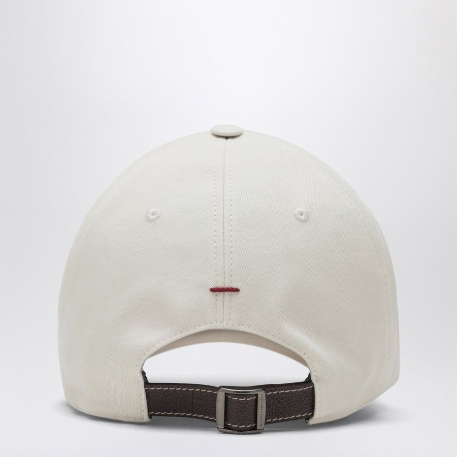Brunello Cucinelli o1d2blof0226 Size: M / Cotton Baseball Cap / Hat in White Size ONE SIZE - 3 Thumbnail