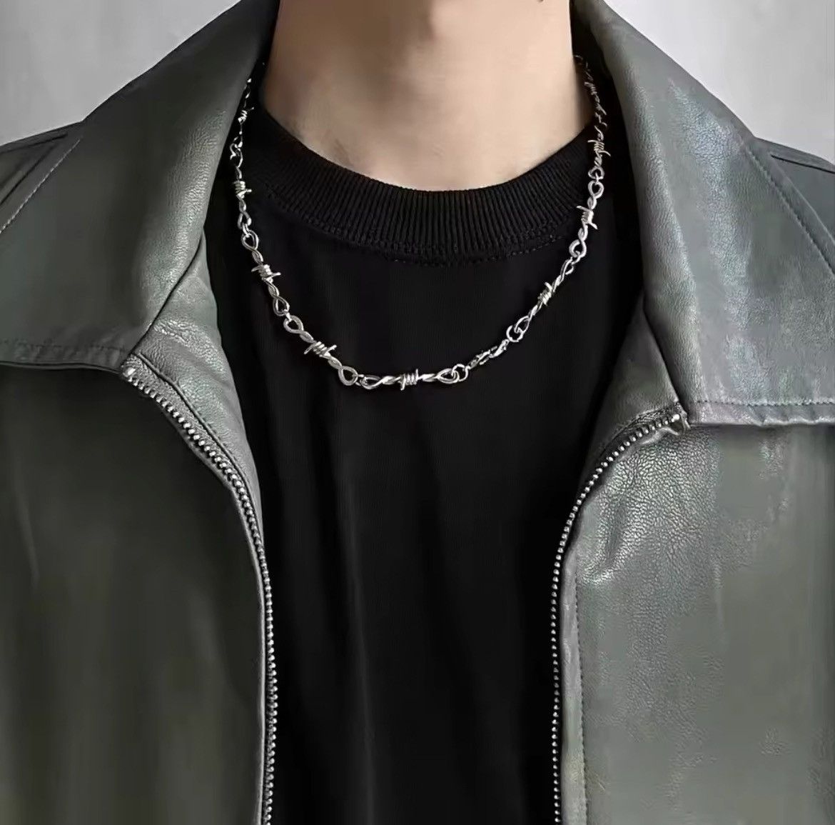Jewelry Barbed Wire Necklace | Barbed Wire Chain Silver Size ONE SIZE - 1 Thumbnail