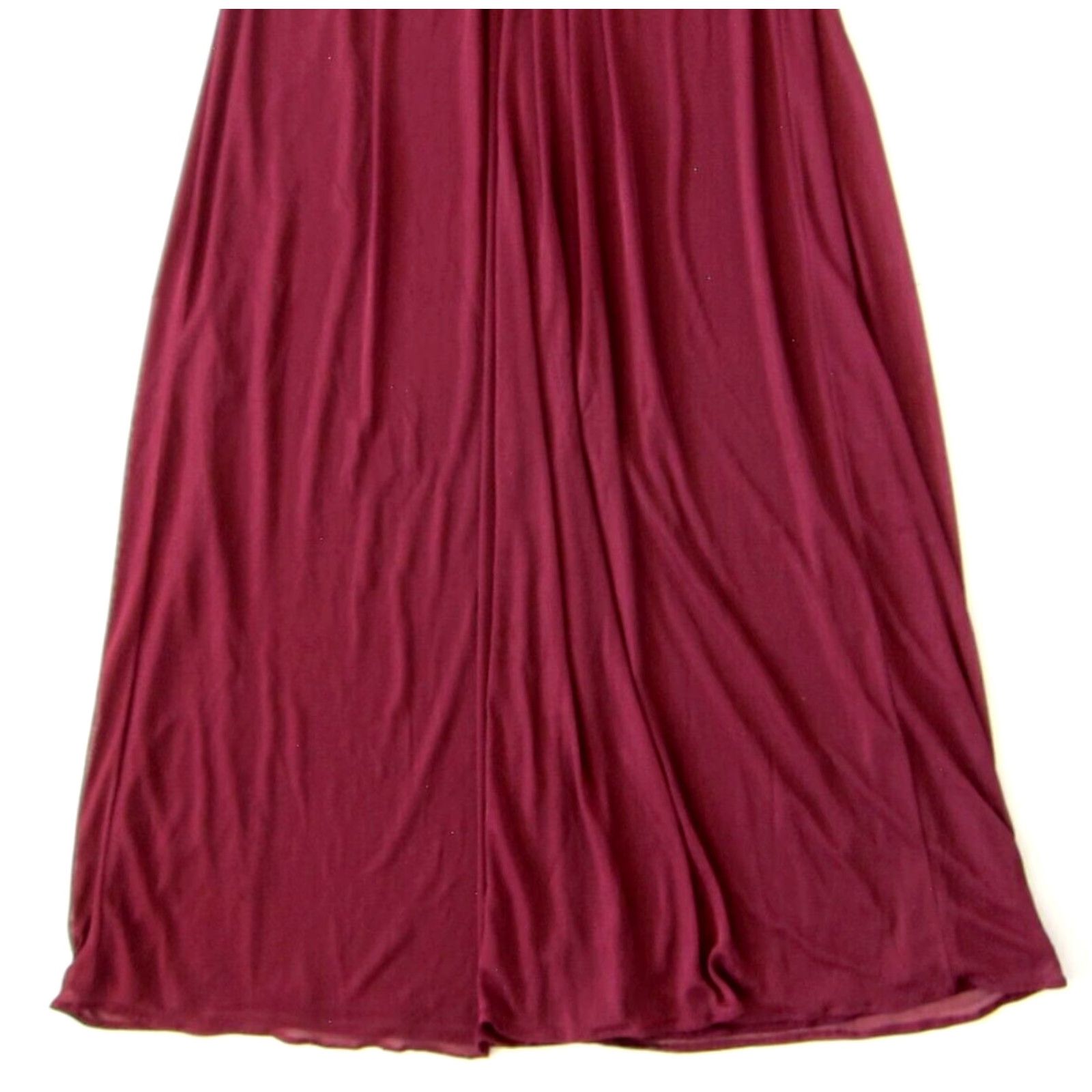 Vintage VINTAGE David's Bridal Red Maroon Stretch Lace Ruched Long Maxi Gown Party Dress Size 6 Size M / US 6-8 / IT 42-44 - 7 Thumbnail