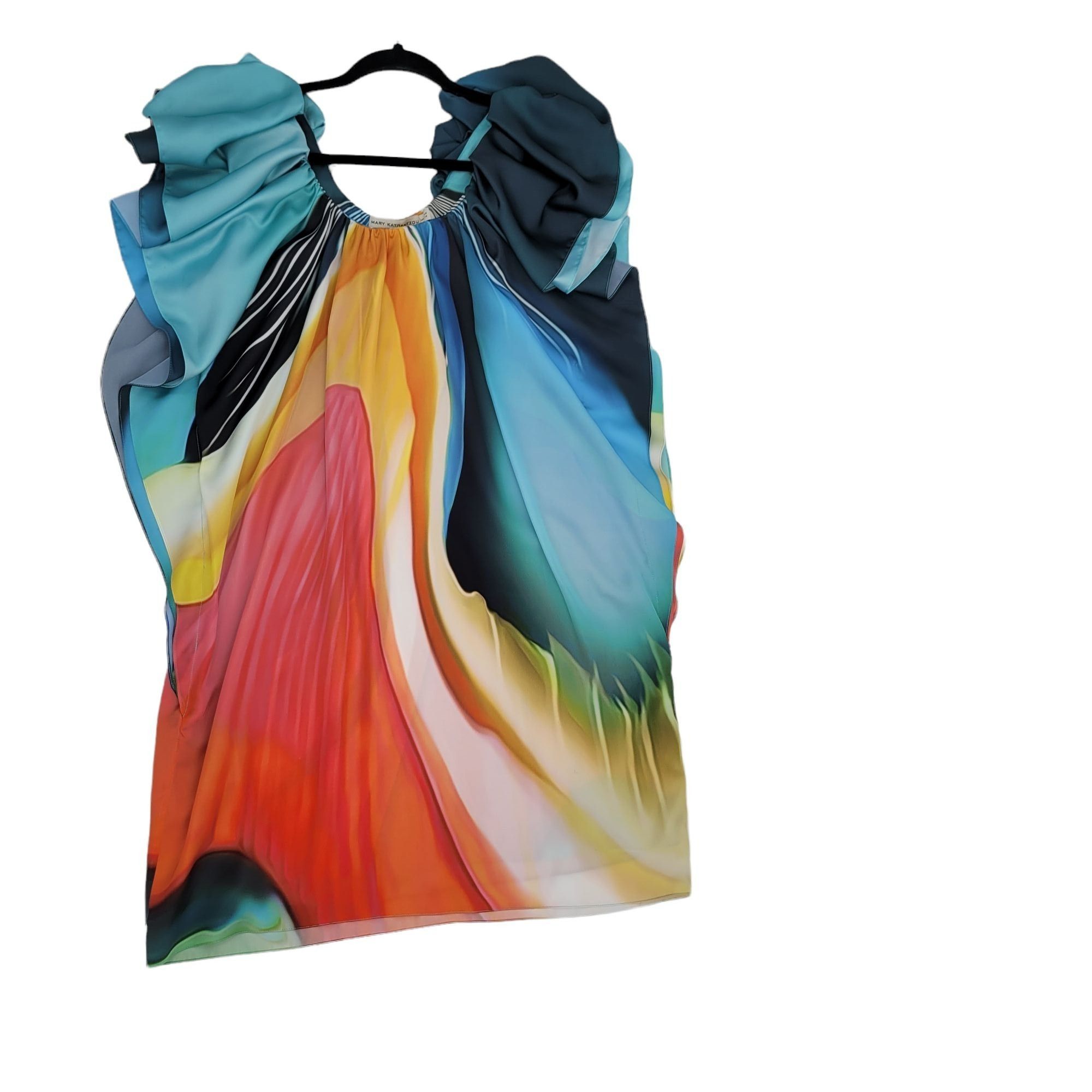 Mary Katrantzou Designer Artsy Rainbow Mini Dress Sz 10 Whimsical Fairy Flut Size L / US 10 / IT 46 - 9 Thumbnail